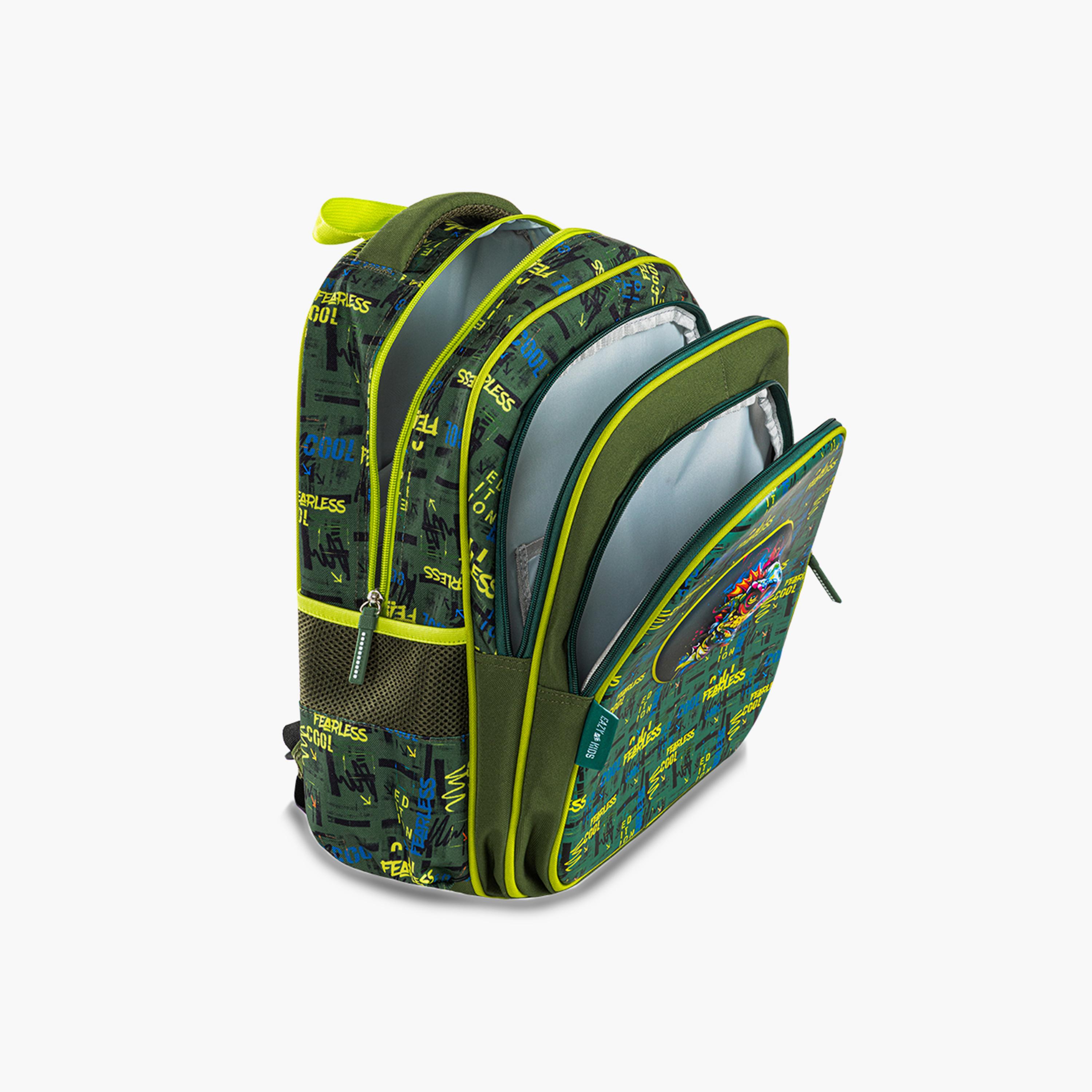 Eazy Kids Dino School Bag & Pencil Case with Bento Lunch Box & Spray Water Bottle-school-bagsandbackpacks-sets-image-12