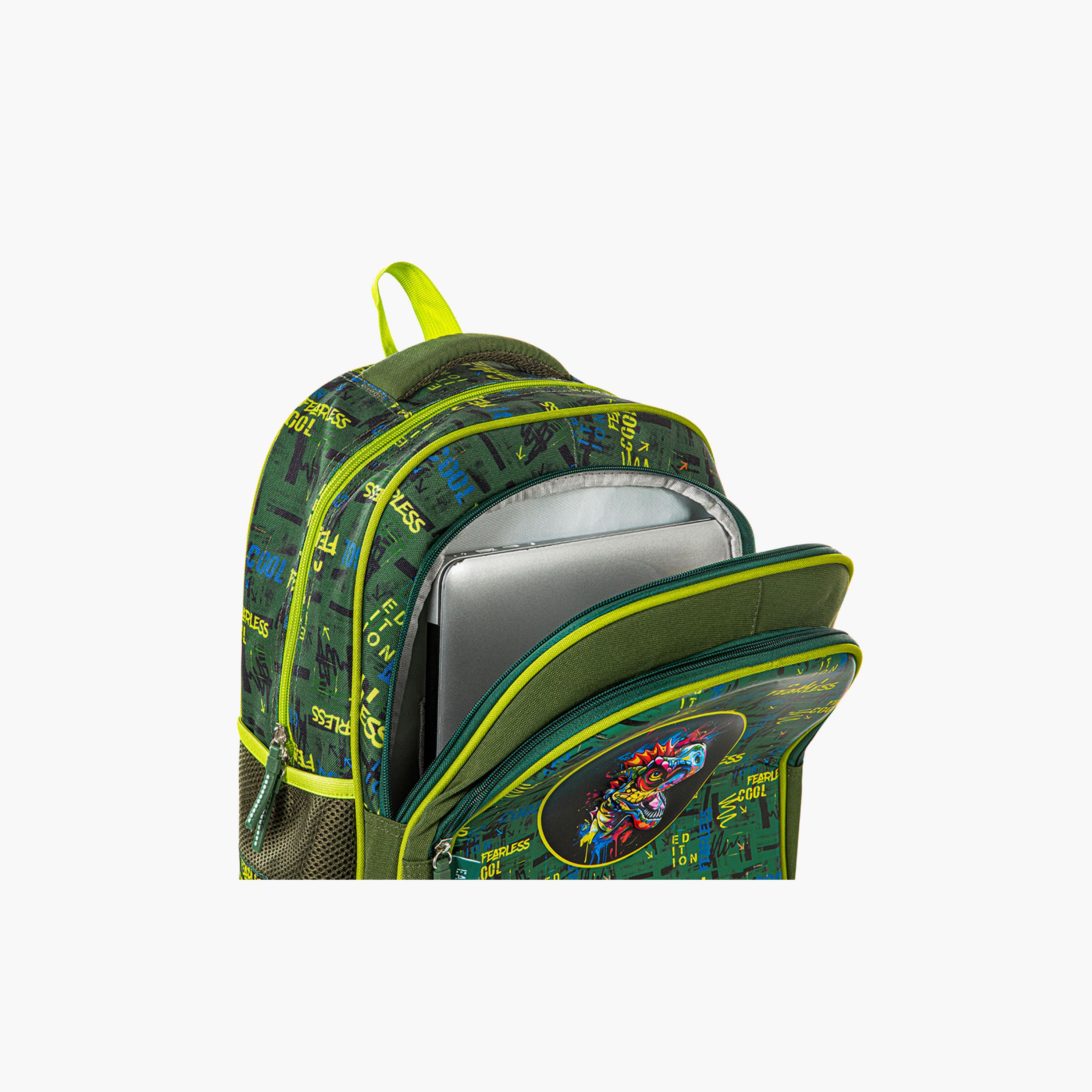 Eazy Kids Dino School Bag & Pencil Case with Bento Lunch Box & Spray Water Bottle-school-bagsandbackpacks-sets-image-5