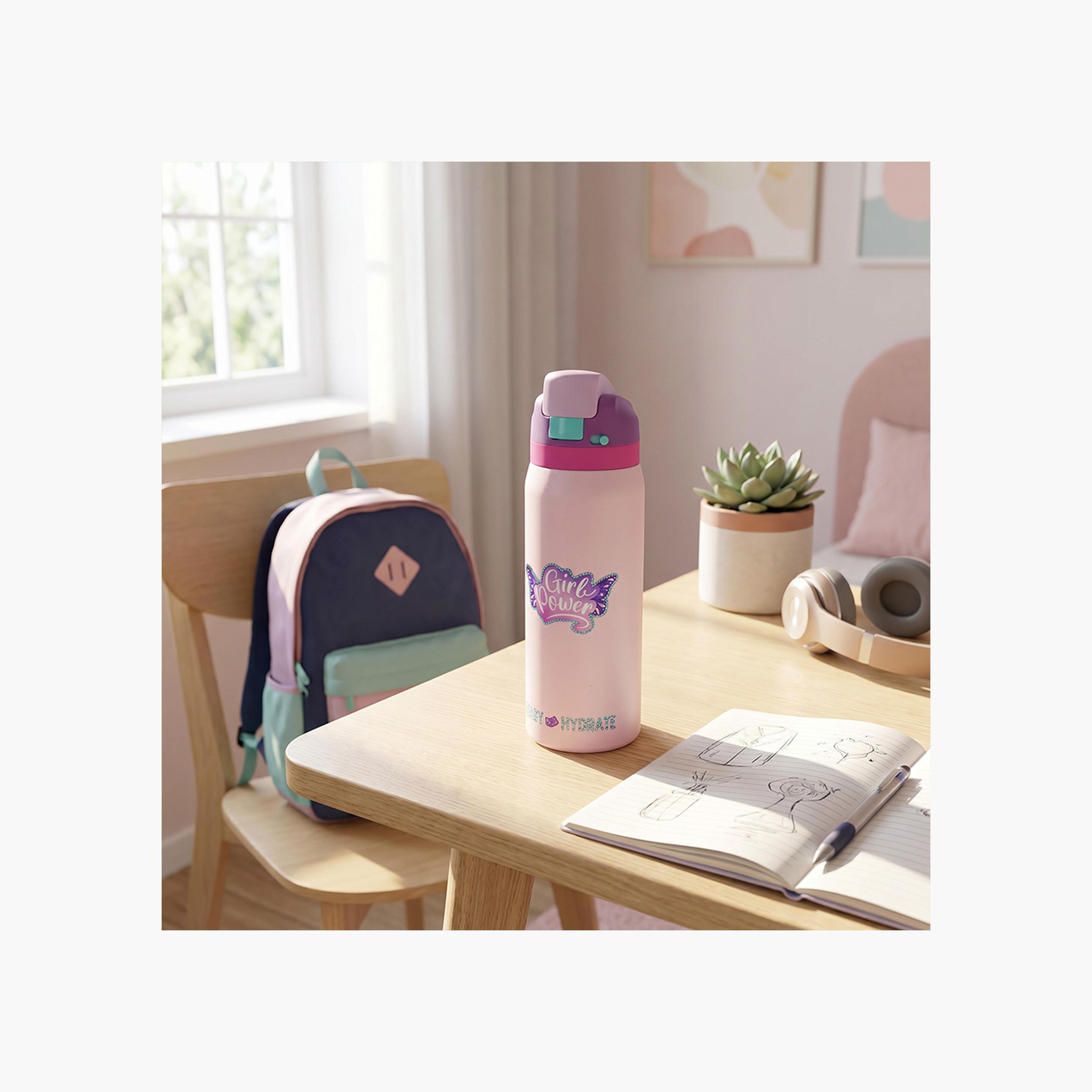 Eazy Kids Girl Power School Bag & Pencil Bag with Lunch Bag & Stainless Steel Water Bottle-school-bagsandbackpacks-sets-image-10