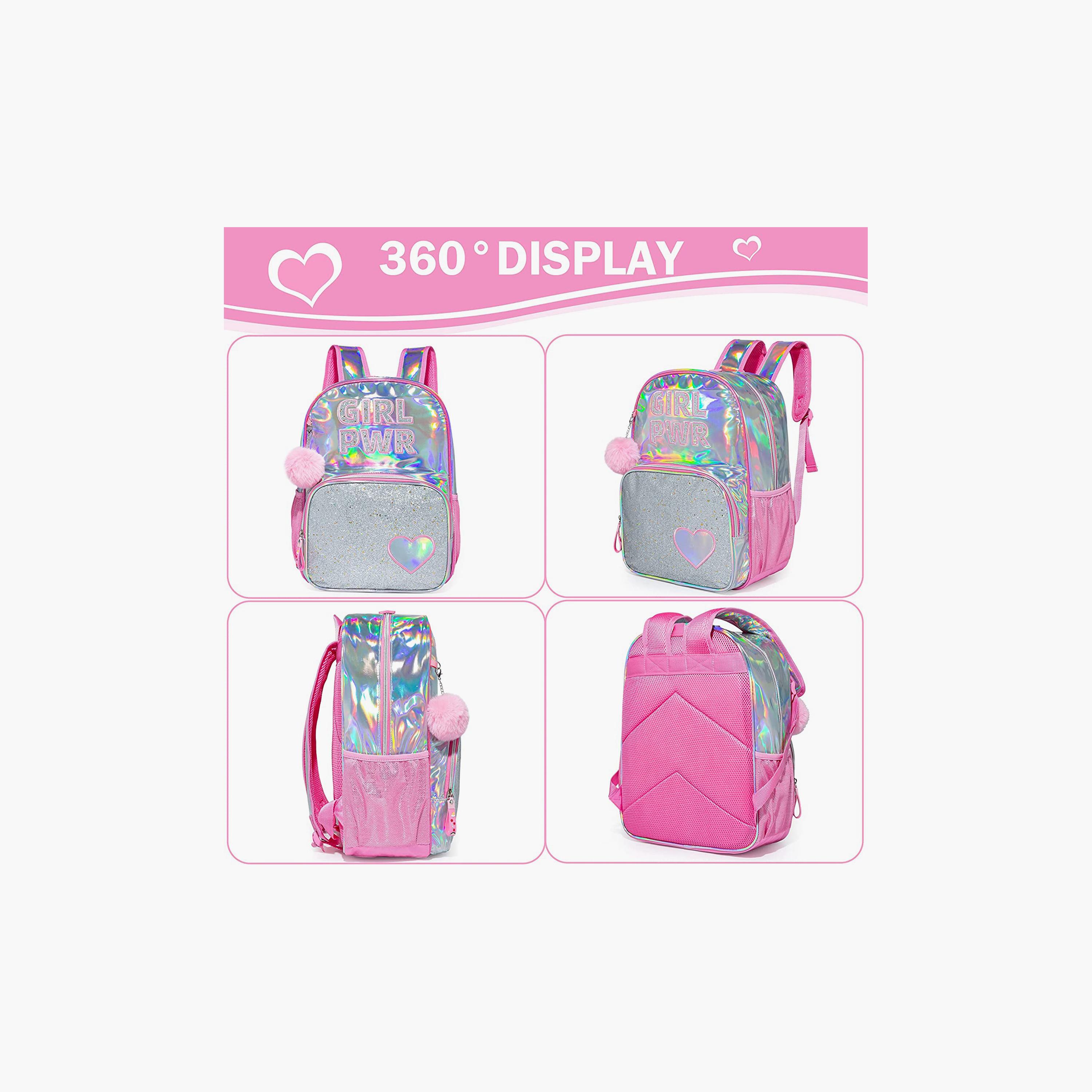 Eazy Kids Girl Power School Bag & Pencil Bag with Lunch Bag & Stainless Steel Water Bottle-school-bagsandbackpacks-sets-image-15