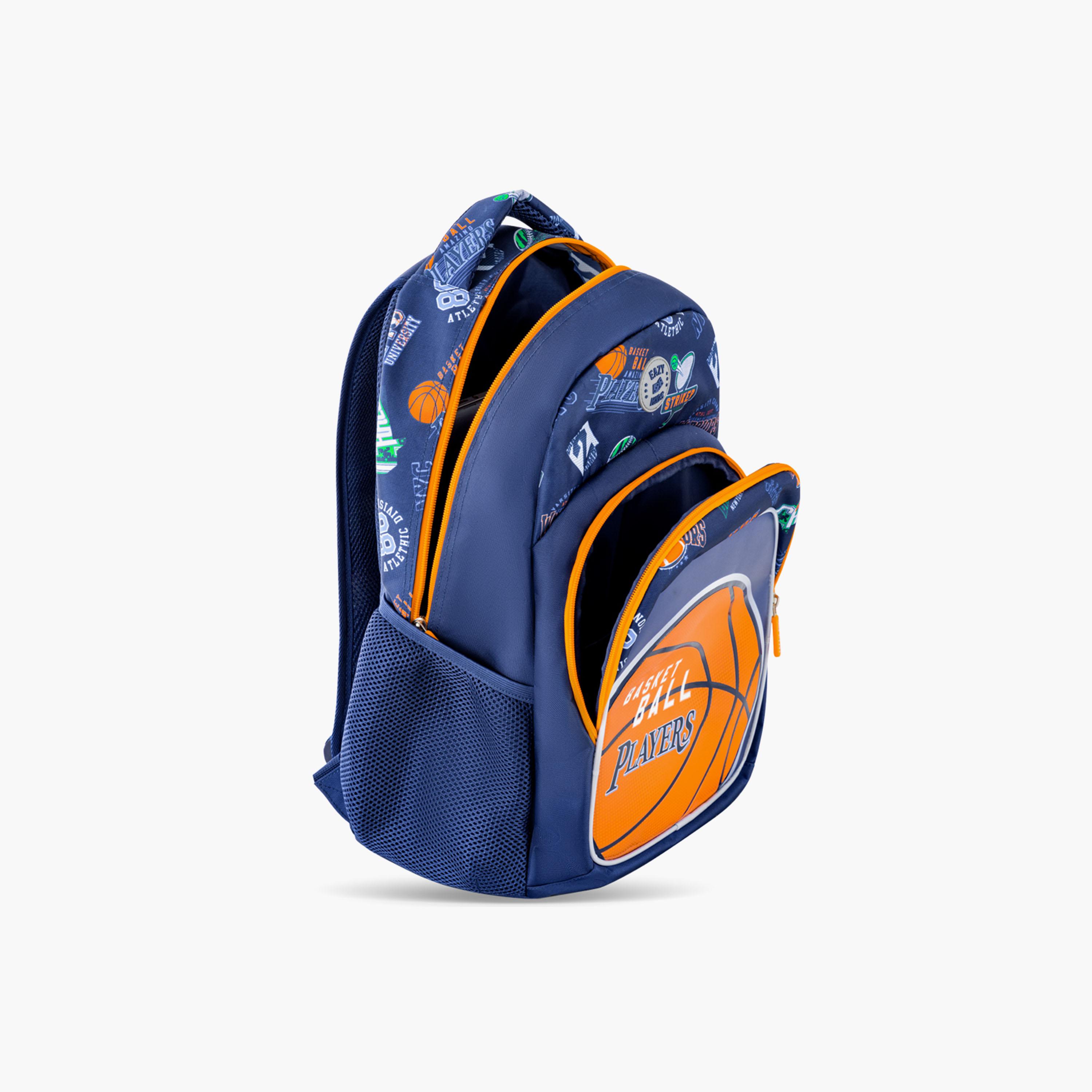 Eazy Kids Basketball School Bag & Pencil Bag with Lunch Bag & Insulated SS Spray Bottle-school-bagsandbackpacks-sets-image-11