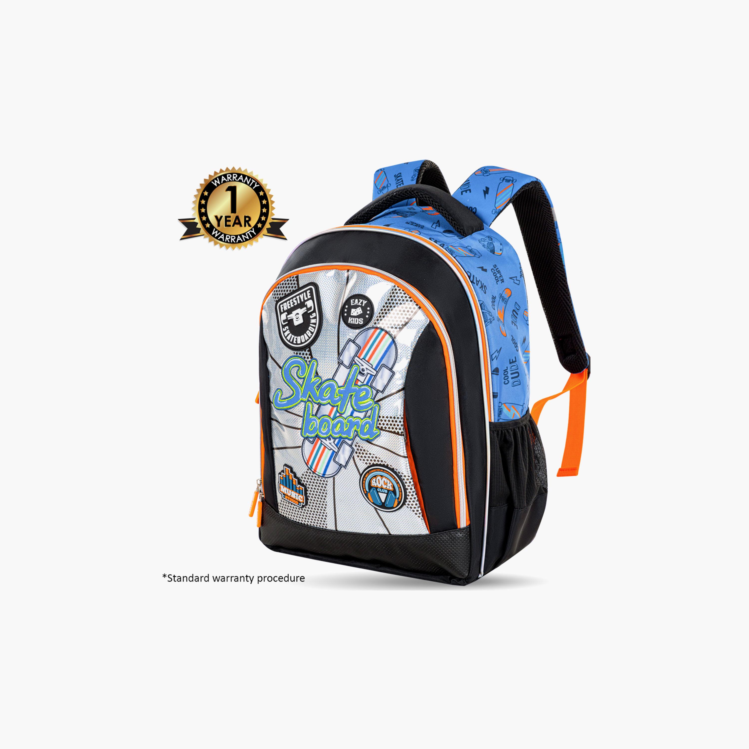 Eazy Kids Skateboard School Bag & Pencil Bag with Lunch Bag & Insulated SS Spray Bottle-school-bagsandbackpacks-sets-image-10