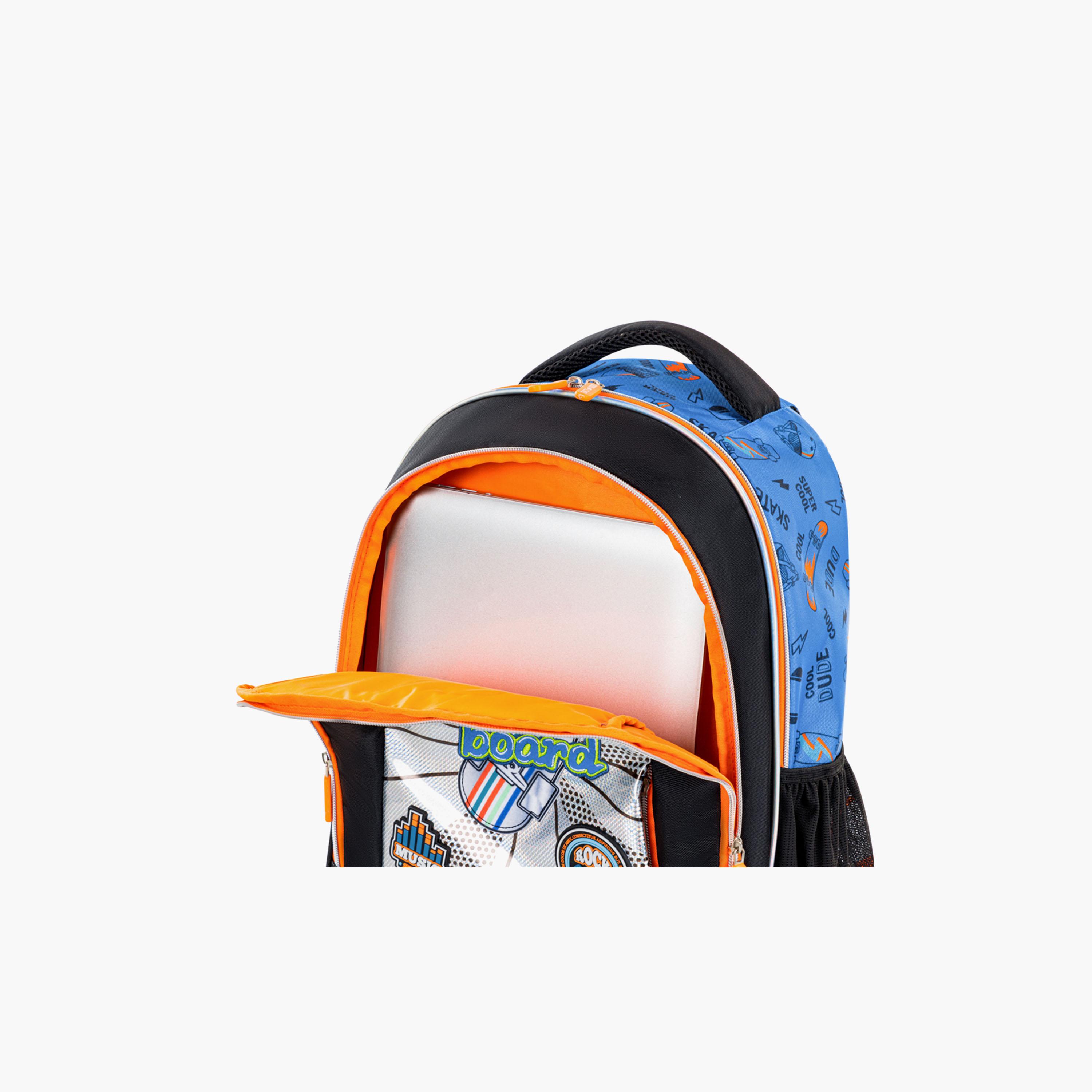 Eazy Kids Skateboard School Bag & Pencil Bag with Lunch Bag & Insulated SS Spray Bottle-school-bagsandbackpacks-sets-image-12