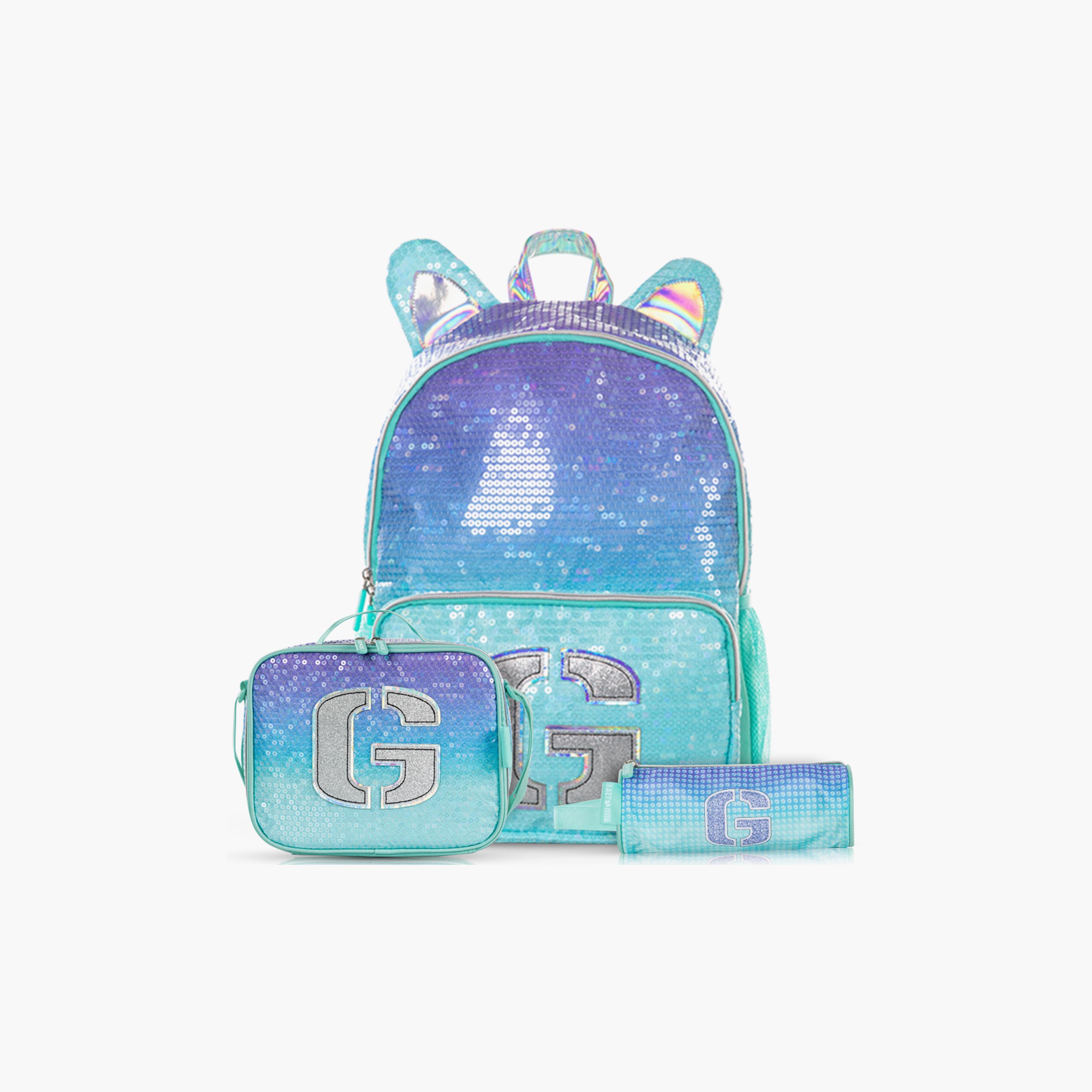 Eazy Kids Girl Glitter School Bag & Pencil Bag with Lunch Bag Stainless Steel Water Bottle-school-bagsandbackpacks-sets-image-11