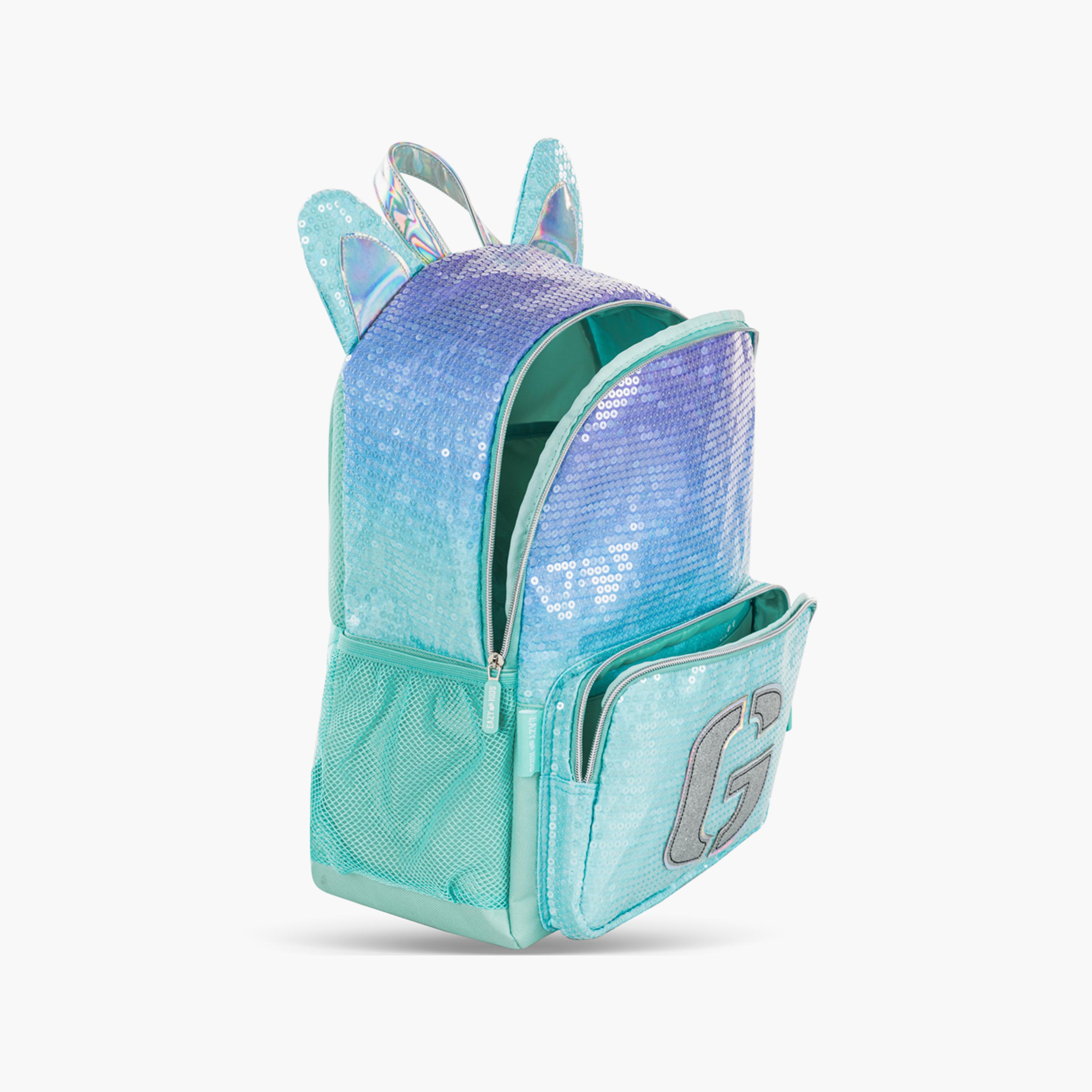 Eazy Kids Girl Glitter School Bag & Pencil Bag with Lunch Bag Stainless Steel Water Bottle-school-bagsandbackpacks-sets-image-12