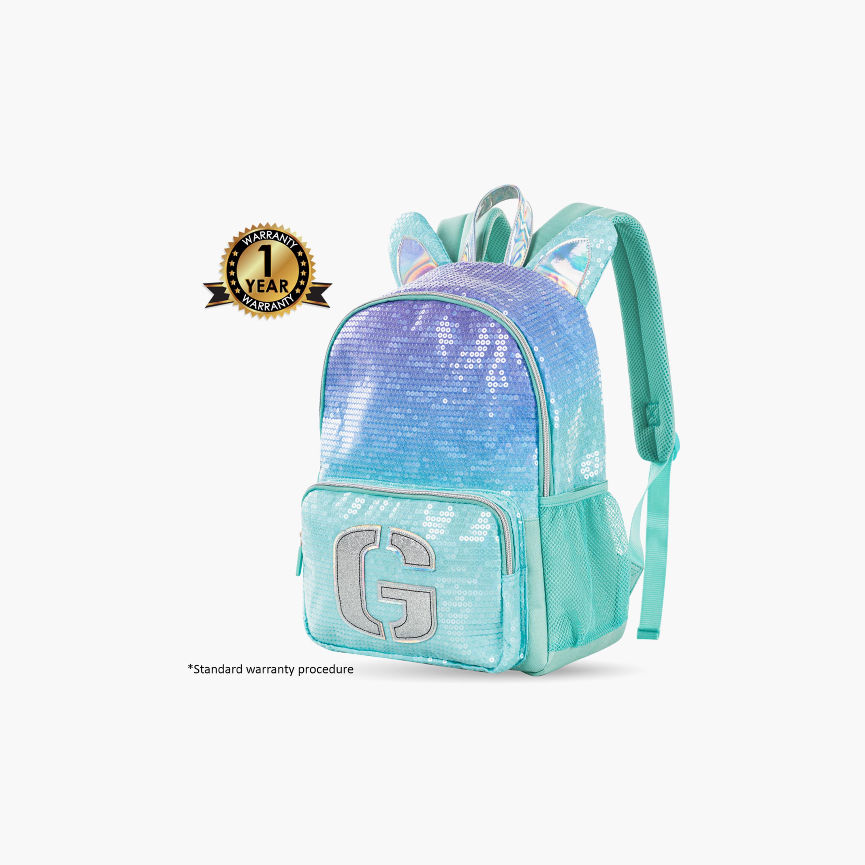 Eazy Kids Girl Glitter School Bag & Pencil Bag with Lunch Bag Stainless Steel Water Bottle-school-bagsandbackpacks-sets-image-9
