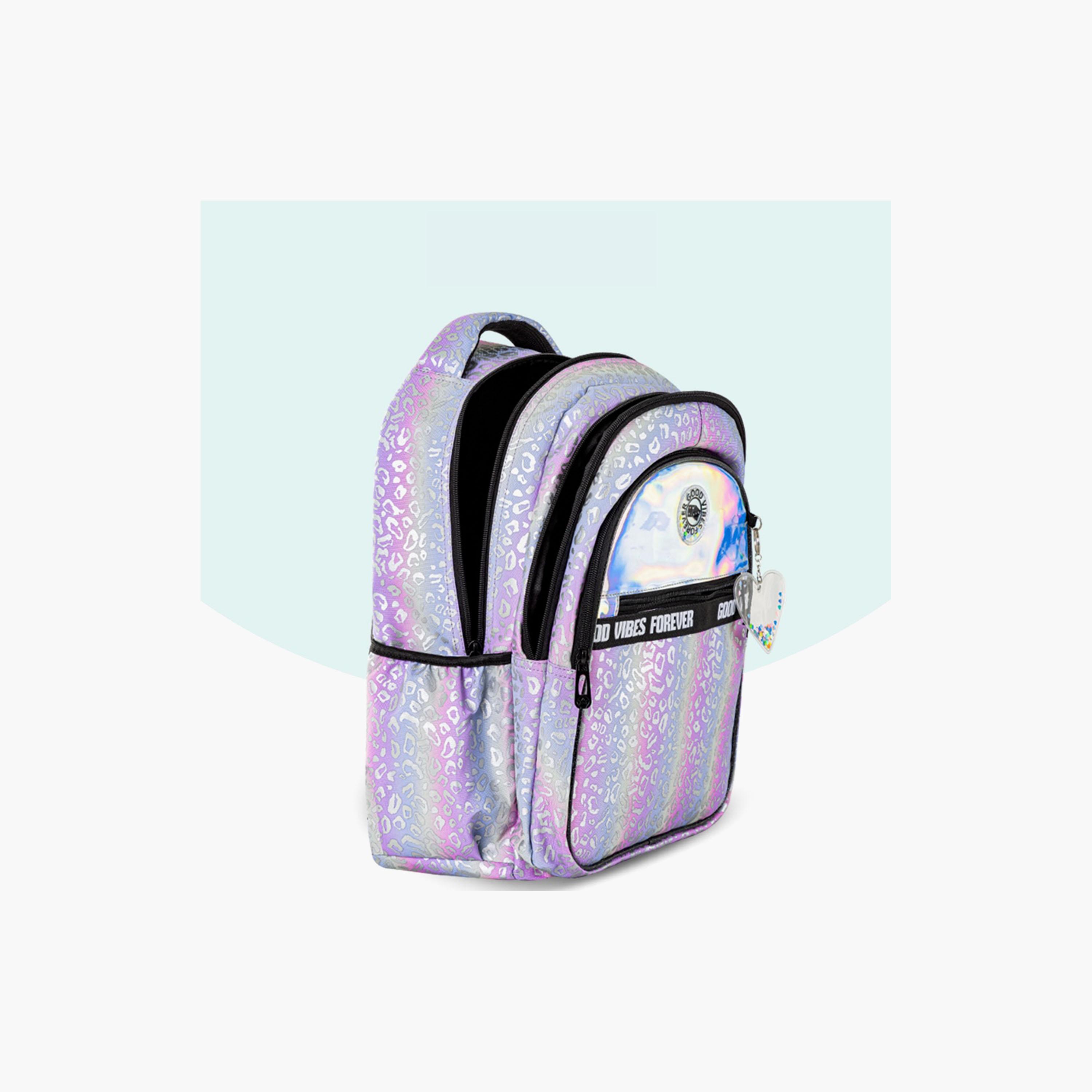 Eazy Kids Good Vibes School Bag & Pencil Bag with Lunch Bag & Insulated Spray Water Bottle-school-bagsandbackpacks-sets-image-14