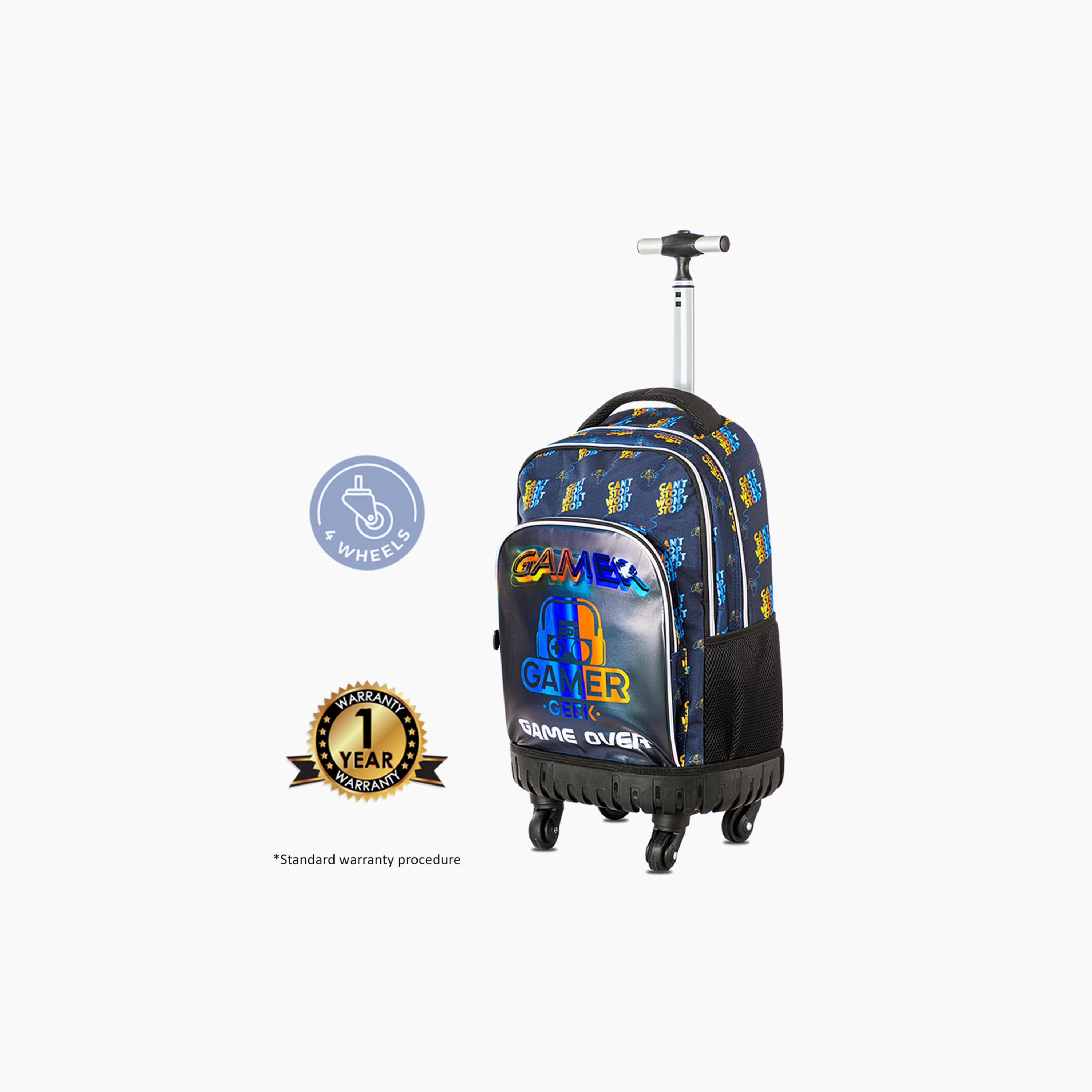 Eazy Kids Trolley School Bag & Pencil Bag & Lunch Bag with Bento Lunch Box & Spray Water Bottle-school-bagsandbackpacks-trolleybags-image-17