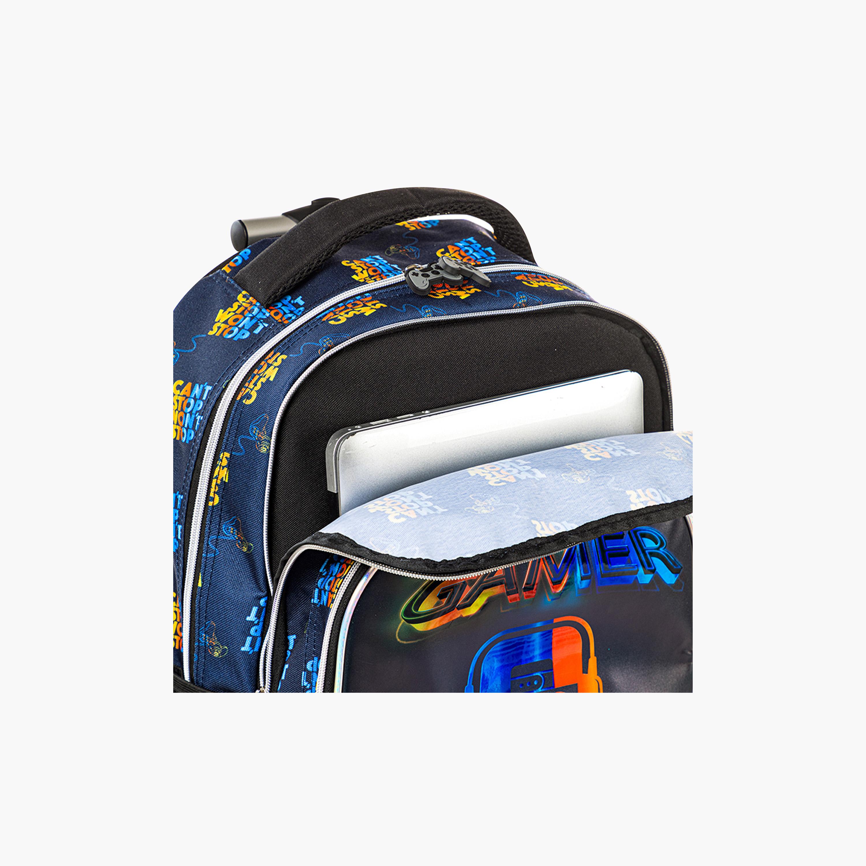 Eazy Kids Trolley School Bag & Pencil Bag & Lunch Bag with Bento Lunch Box & Spray Water Bottle-school-bagsandbackpacks-trolleybags-image-18