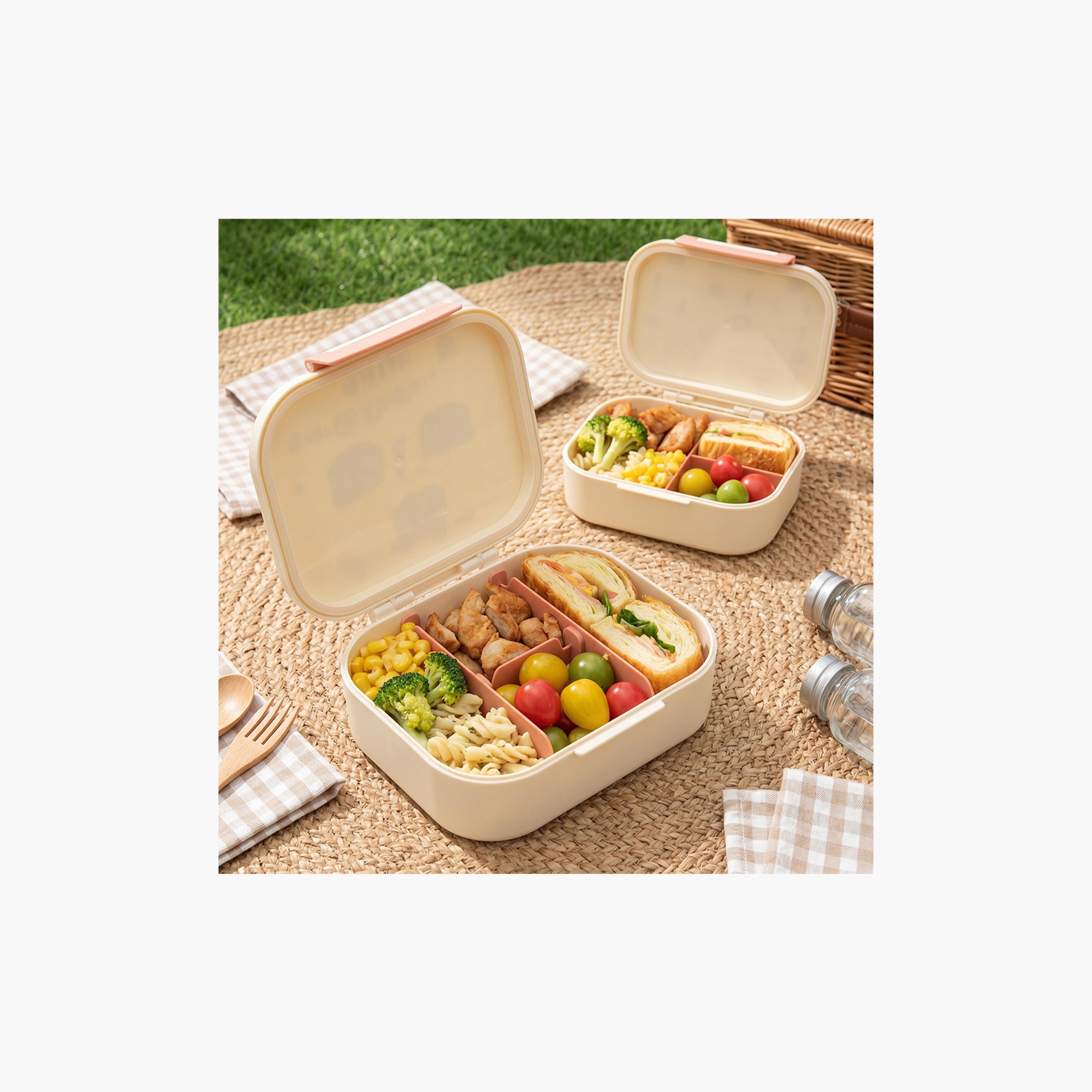صندوق غداء بينتو قطعتين مع زجاجة مياه ستانلس ستيل من إيزي كيدز - 445 مل-school-lunchessentials-lunchboxes-image-11