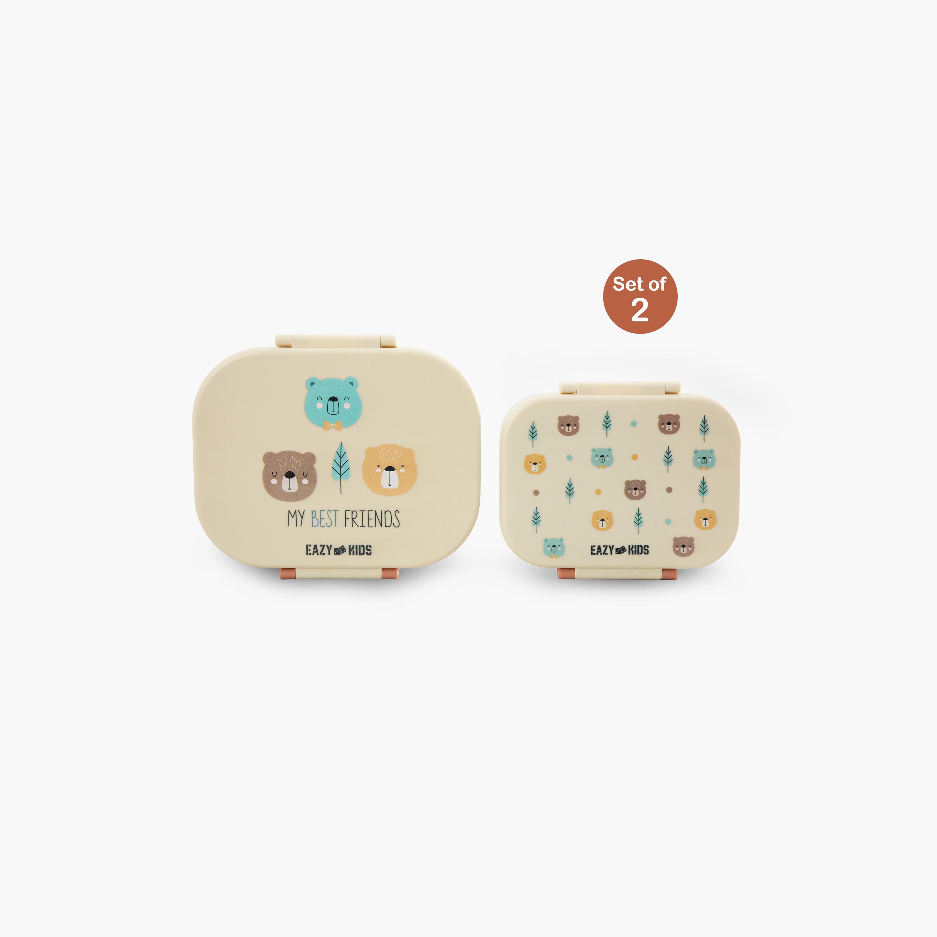 صندوق غداء بينتو قطعتين مع زجاجة مياه ستانلس ستيل من إيزي كيدز - 445 مل-school-lunchessentials-lunchboxes-image-14