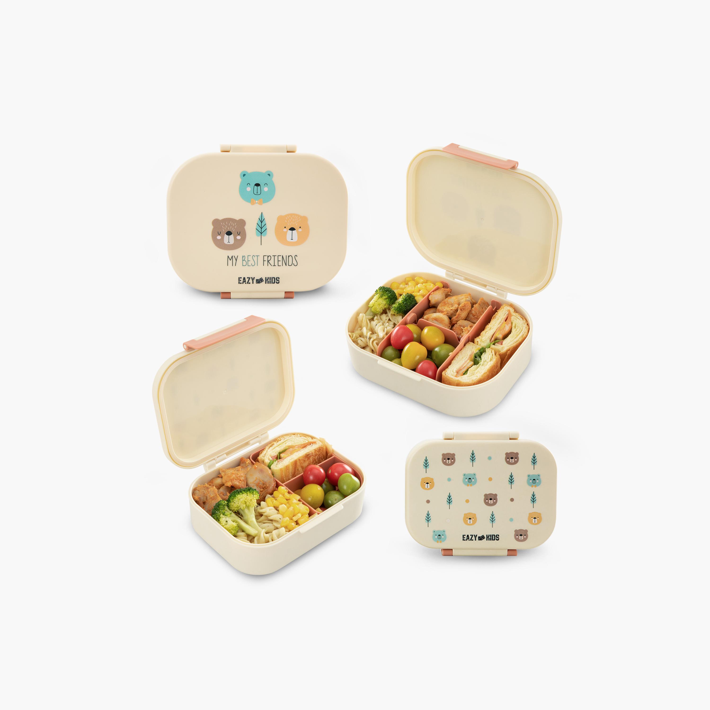 صندوق غداء بينتو قطعتين مع زجاجة مياه ستانلس ستيل من إيزي كيدز - 445 مل-school-lunchessentials-lunchboxes-image-9