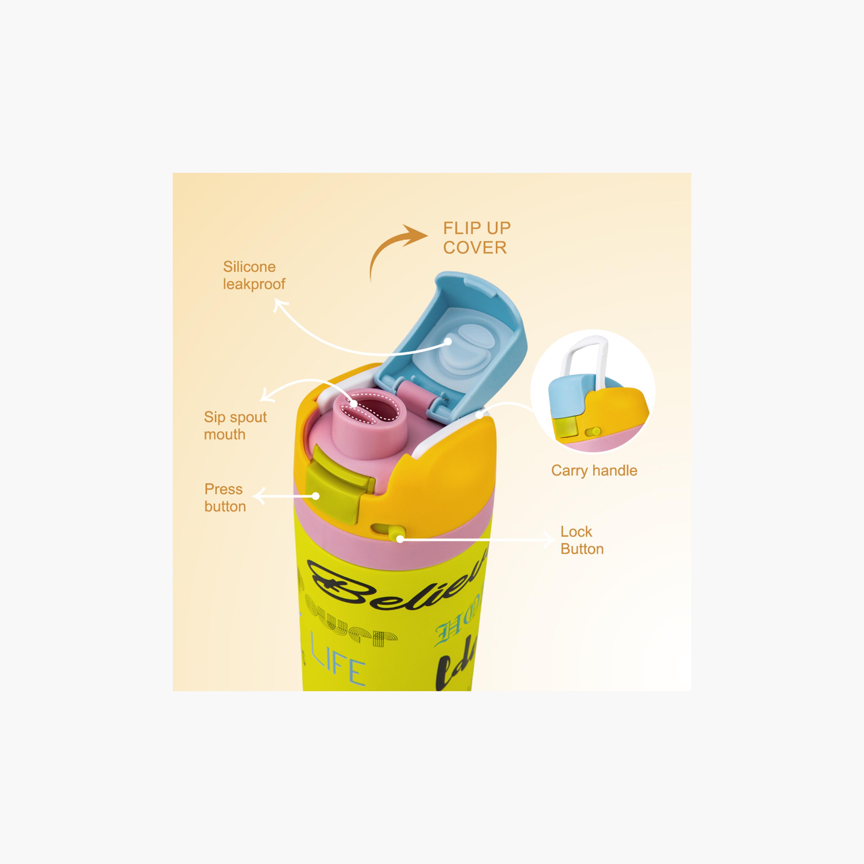 صندوق غداء بينتو قطعتين مع زجاجة مياه ستانلس ستيل من إيزي كيدز - 445 مل-school-lunchessentials-lunchboxes-image-3