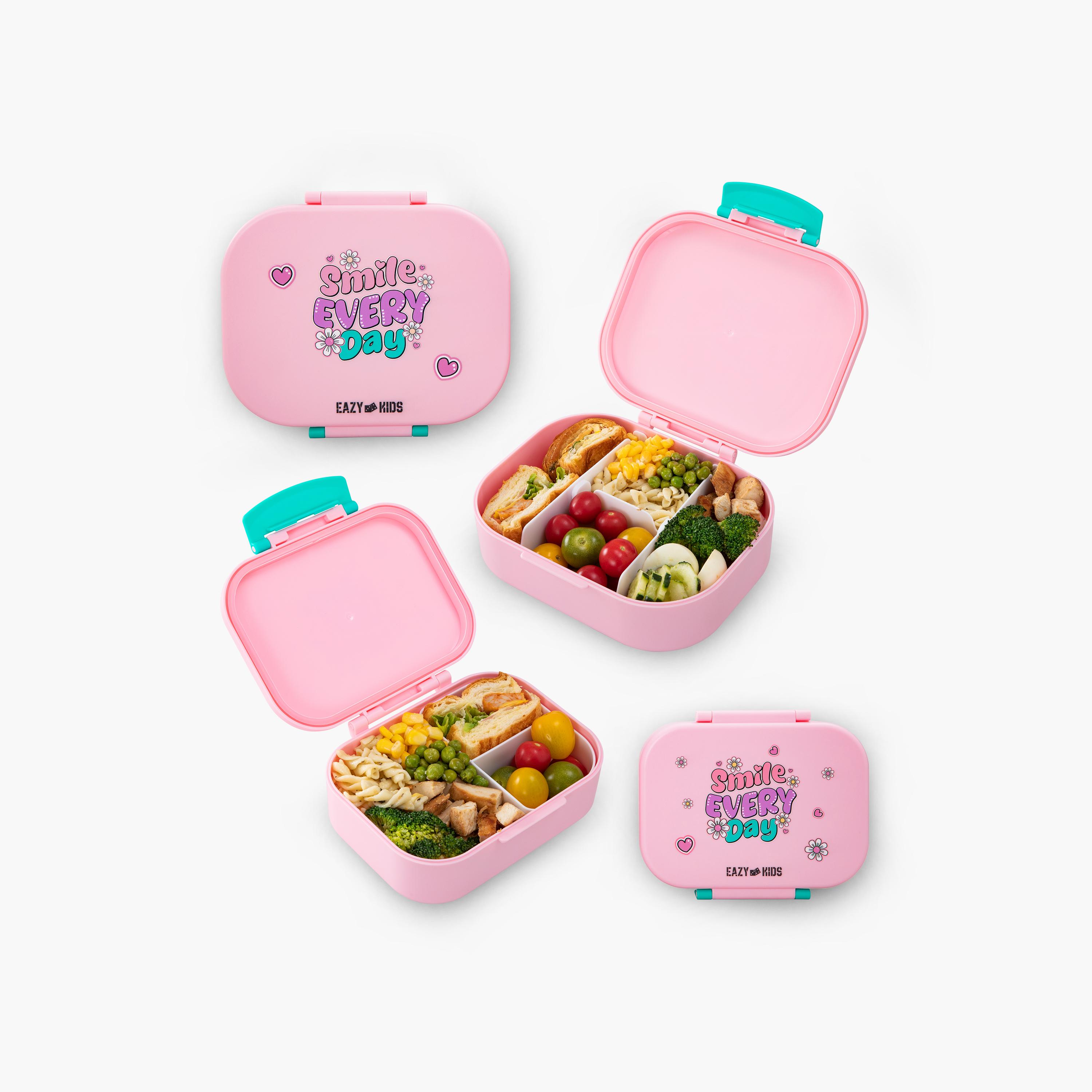 صندوق غداء بينتو قطعتين مع زجاجة مياه ستانلس ستيل من إيزي كيدز - 445 مل-school-lunchessentials-lunchboxes-image-1
