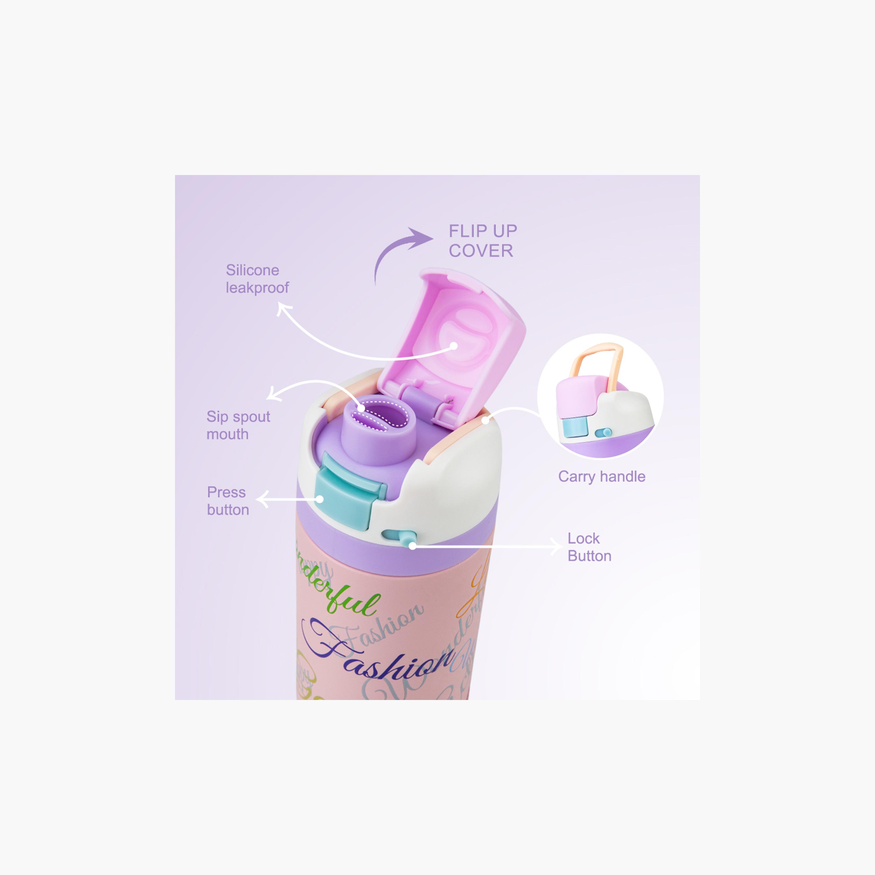 صندوق غداء بينتو قطعتين مع زجاجة مياه ستانلس ستيل من إيزي كيدز - 445 مل-school-lunchessentials-lunchboxes-image-15