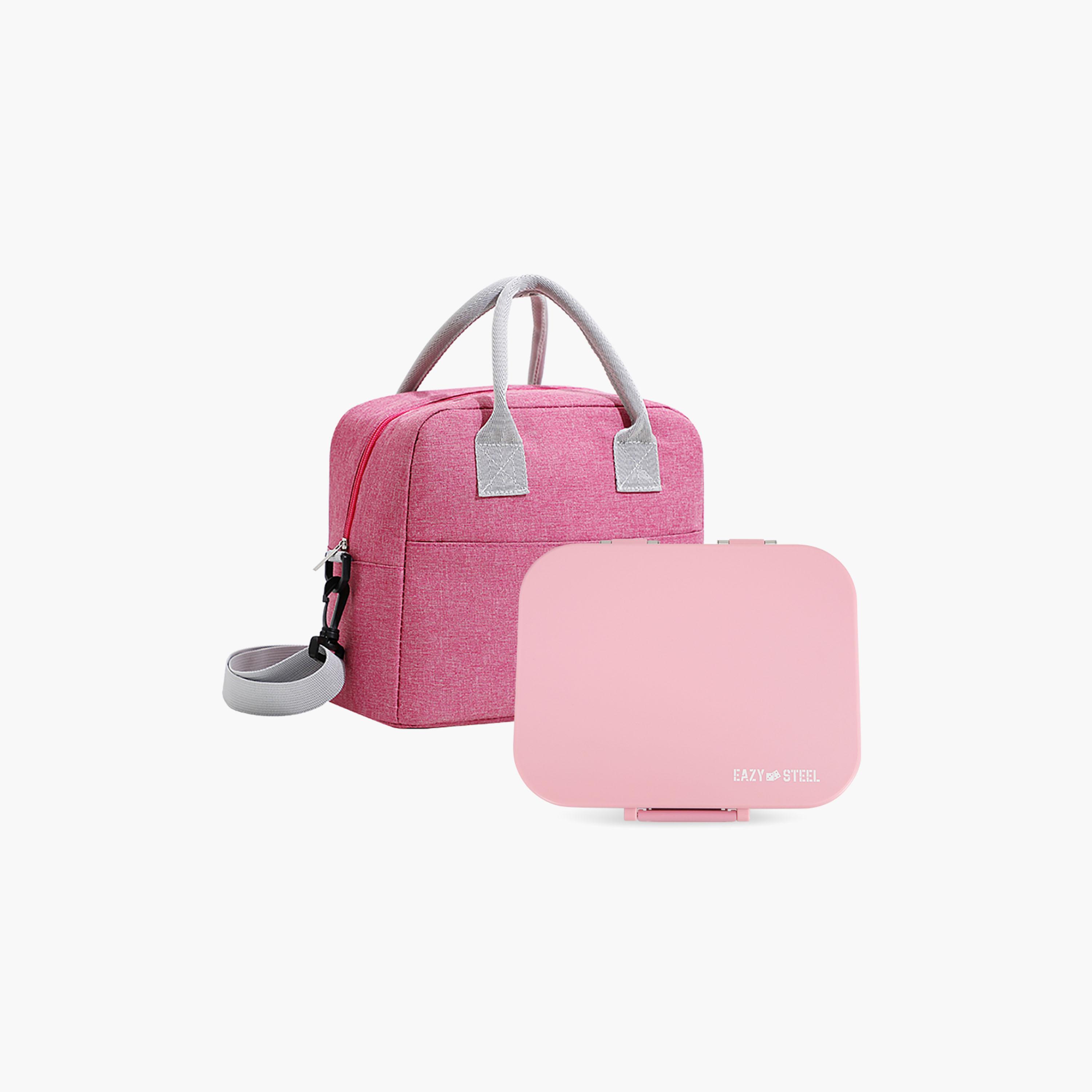 صندوق غداء ستانلس ستيل بريميوم مع حقيبة غداء عازلة للحرارة من إيزي كيدز-school-lunchessentials-lunchboxes-image-1