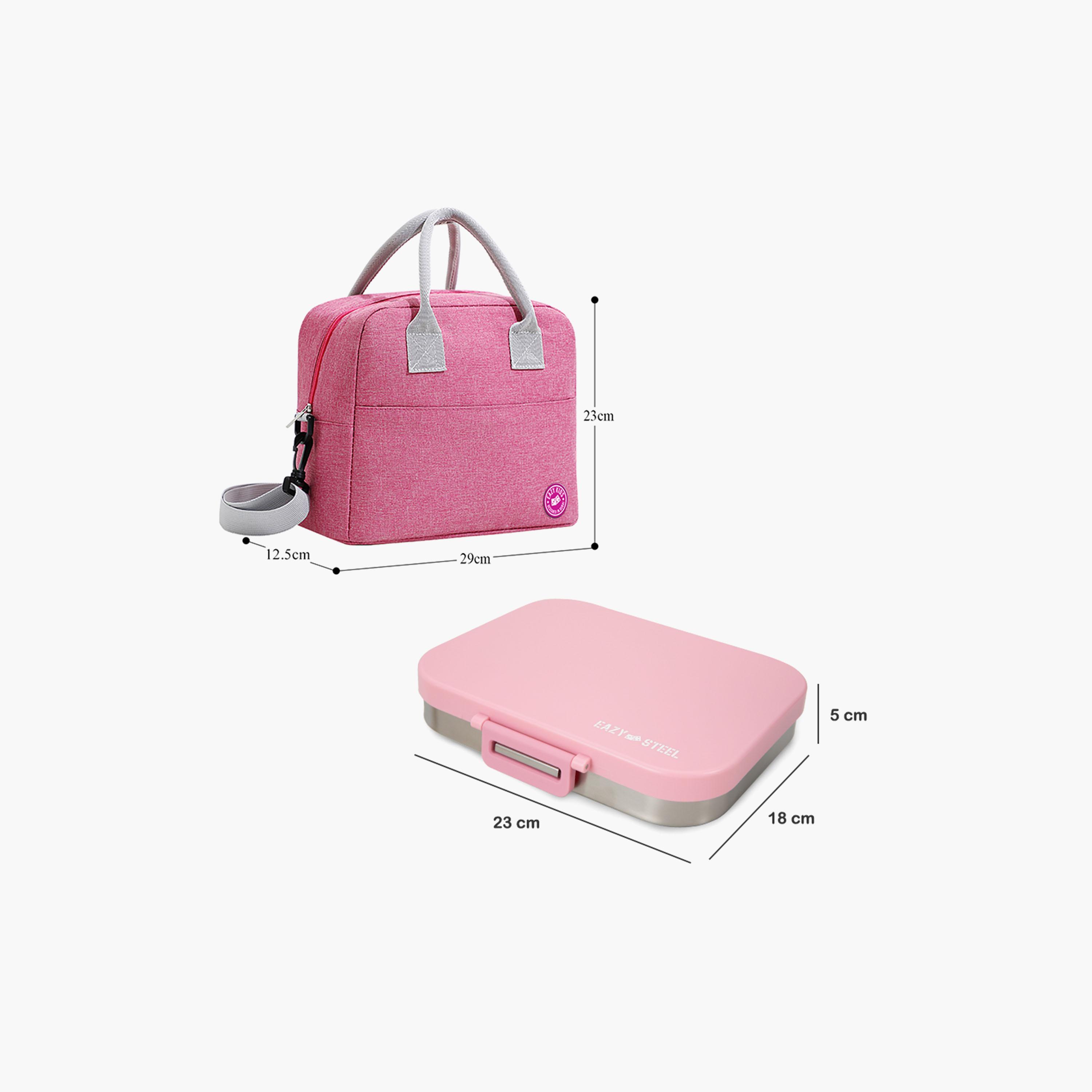 صندوق غداء ستانلس ستيل بريميوم مع حقيبة غداء عازلة للحرارة من إيزي كيدز-school-lunchessentials-lunchboxes-image-4