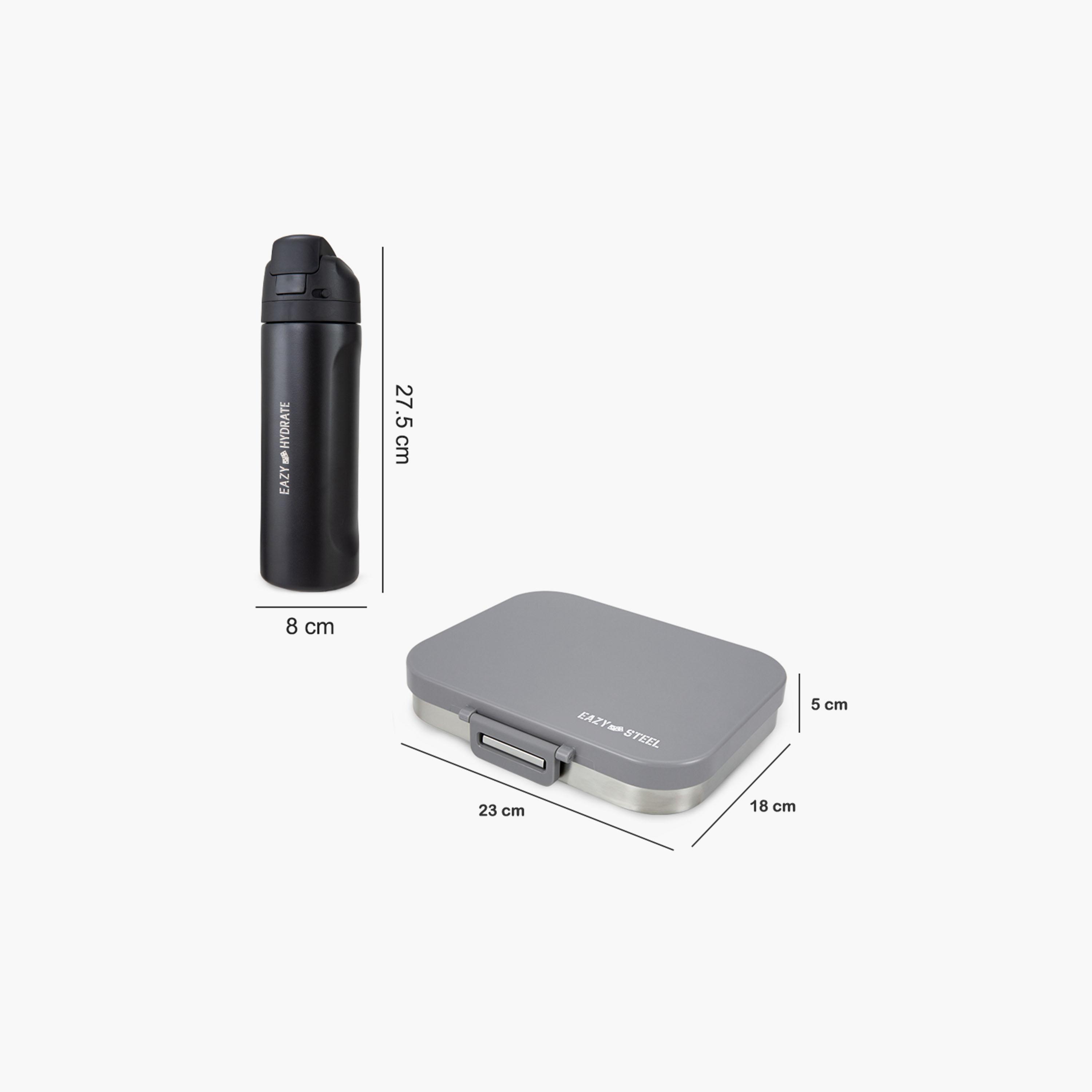 Eazy Kids Premium Stainless Steel Bento Lunch Box with Stainless Steel Water Bottle - 710 ml-school-lunchessentials-lunchboxes-image-7