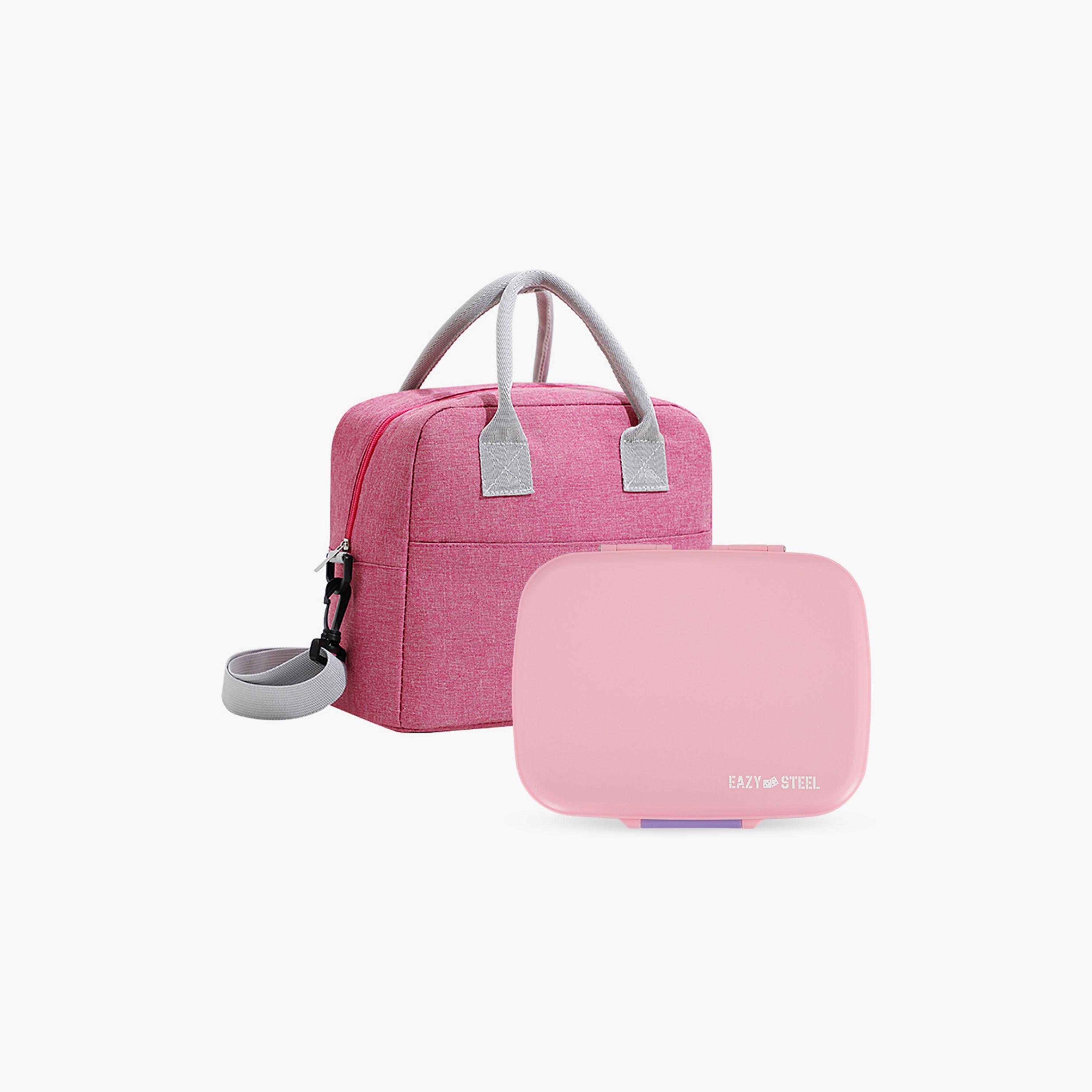 صندوق غداء ستانلس ستيل بريميوم 710 مل مع حقيبة غداء عازلة للحرارة من إيزي كيدز-school-lunchessentials-lunchboxes-image-1
