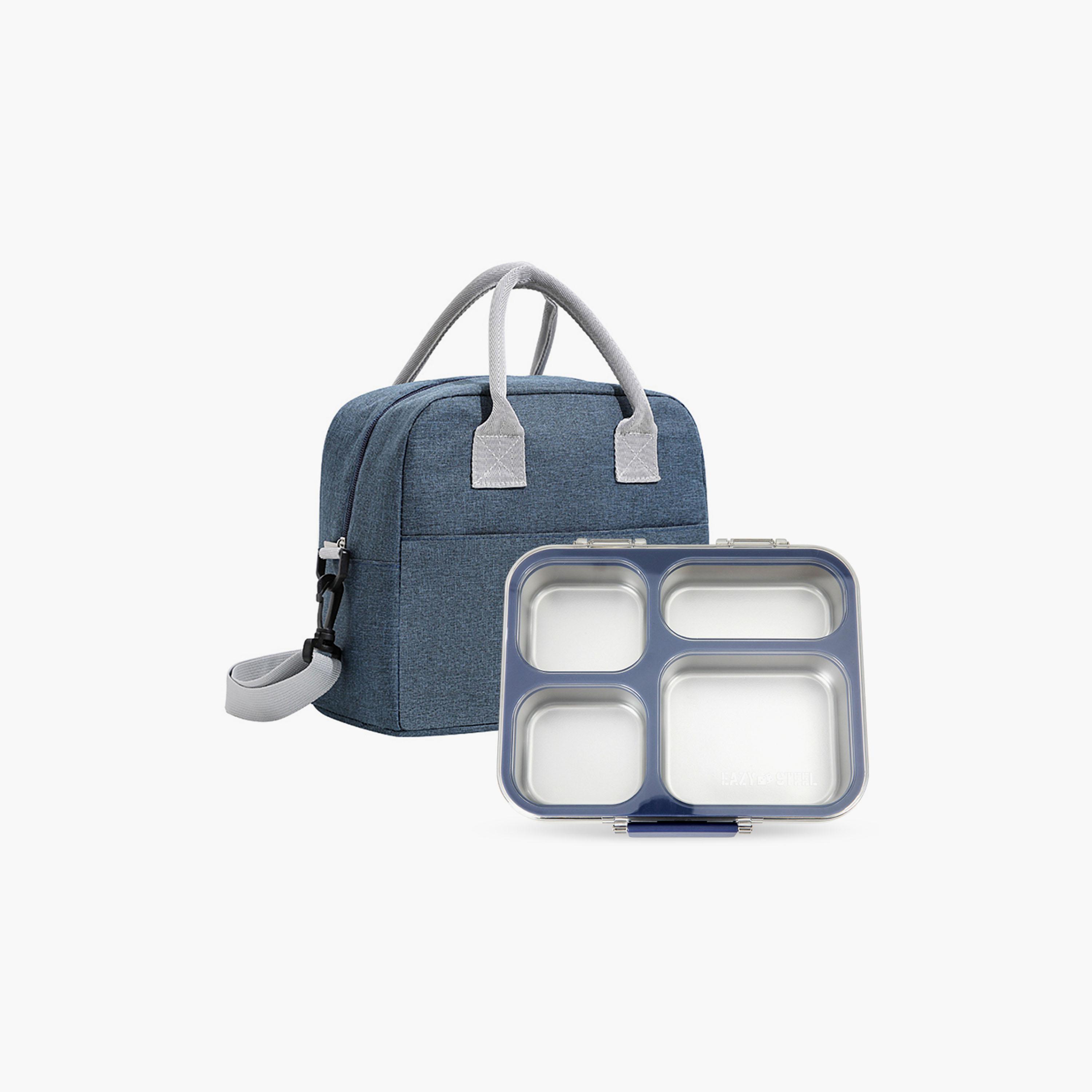 صندوق غداء بينتو ستانلس ستيل 945 مل مع حقيبة غداء عازلة للحرارة من إيزي كيدز-school-lunchessentials-lunchboxes-image-1