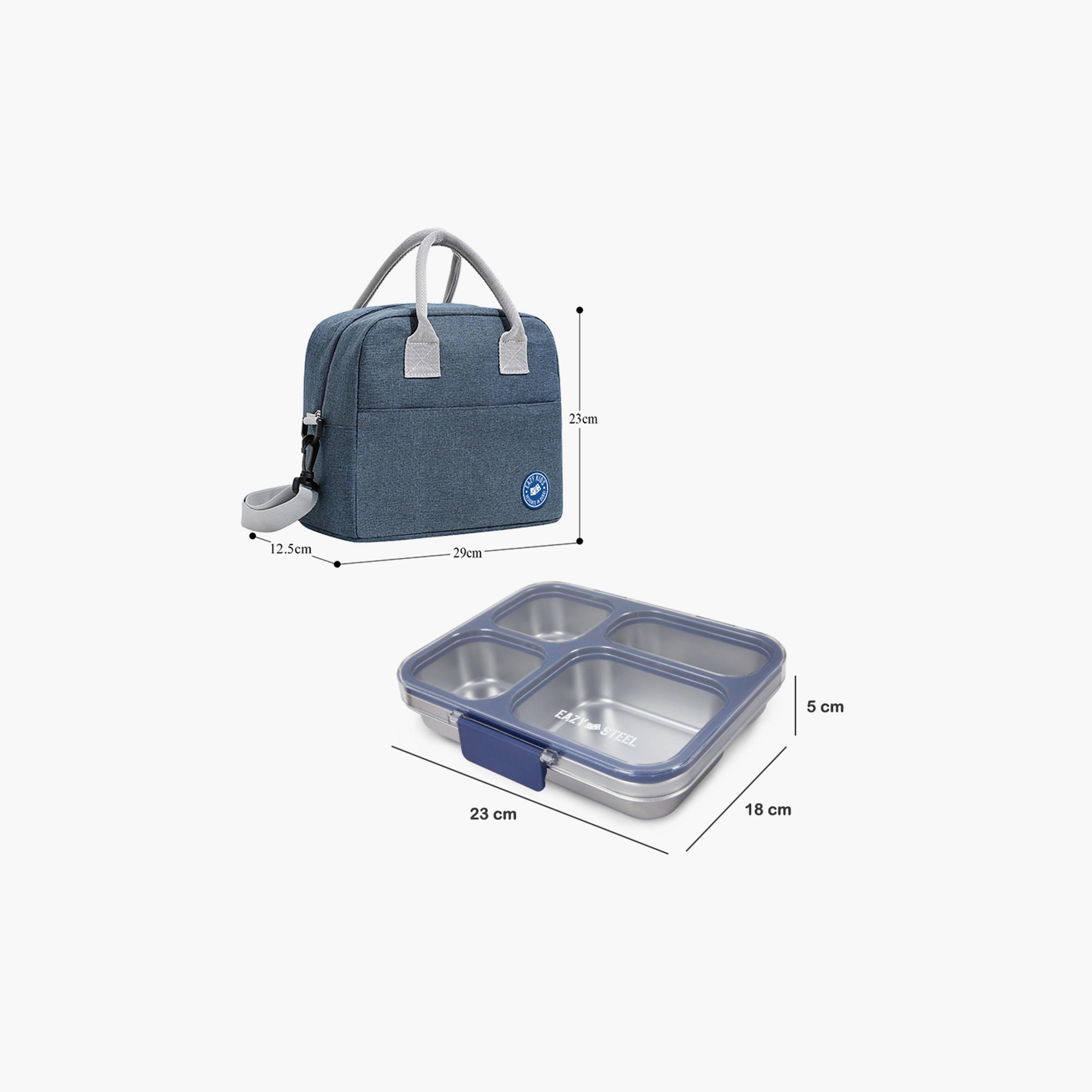 صندوق غداء بينتو ستانلس ستيل 945 مل مع حقيبة غداء عازلة للحرارة من إيزي كيدز-school-lunchessentials-lunchboxes-image-6