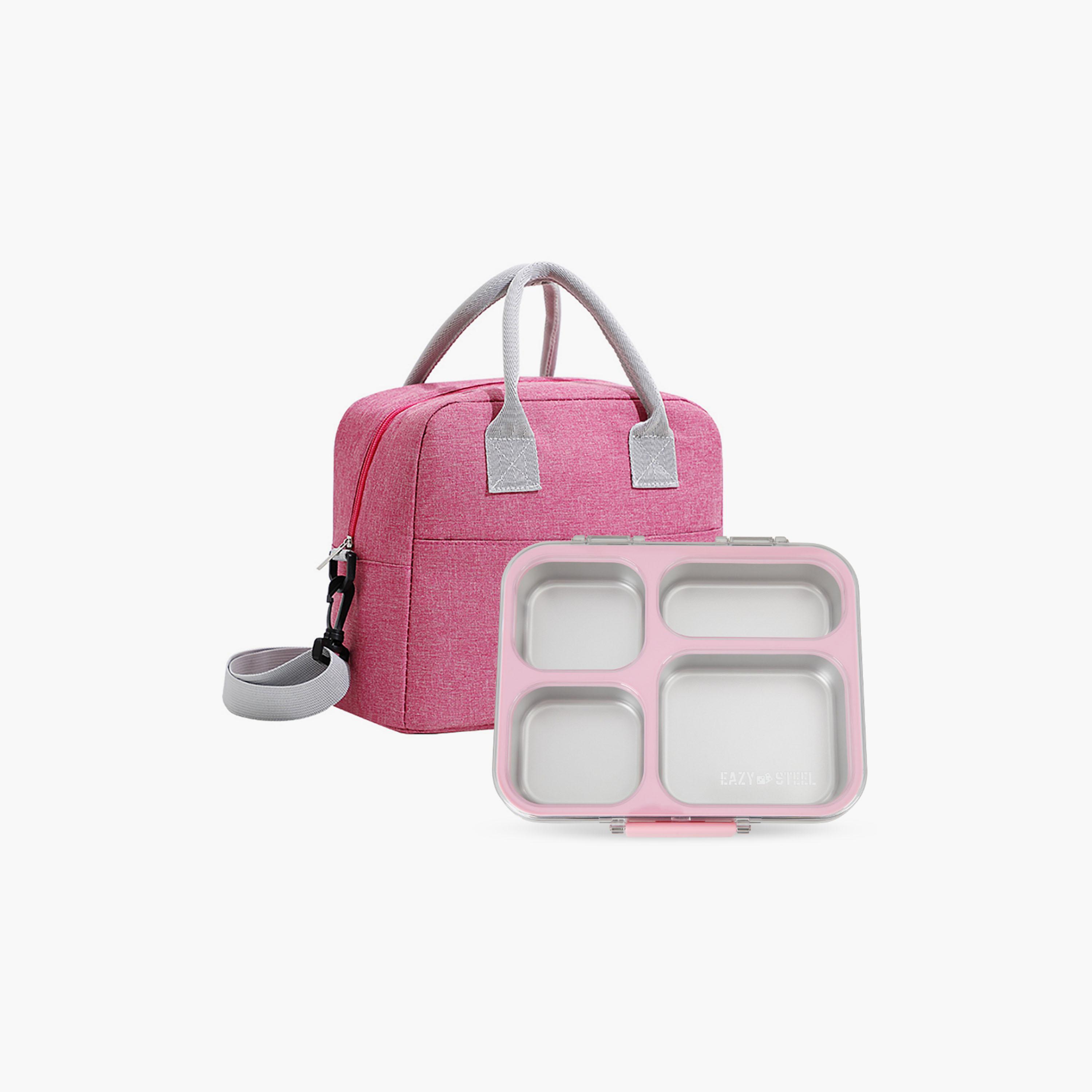 صندوق غداء بينتو ستانلس ستيل 945 مل مع حقيبة غداء عازلة للحرارة من إيزي كيدز-school-lunchessentials-lunchboxes-image-1