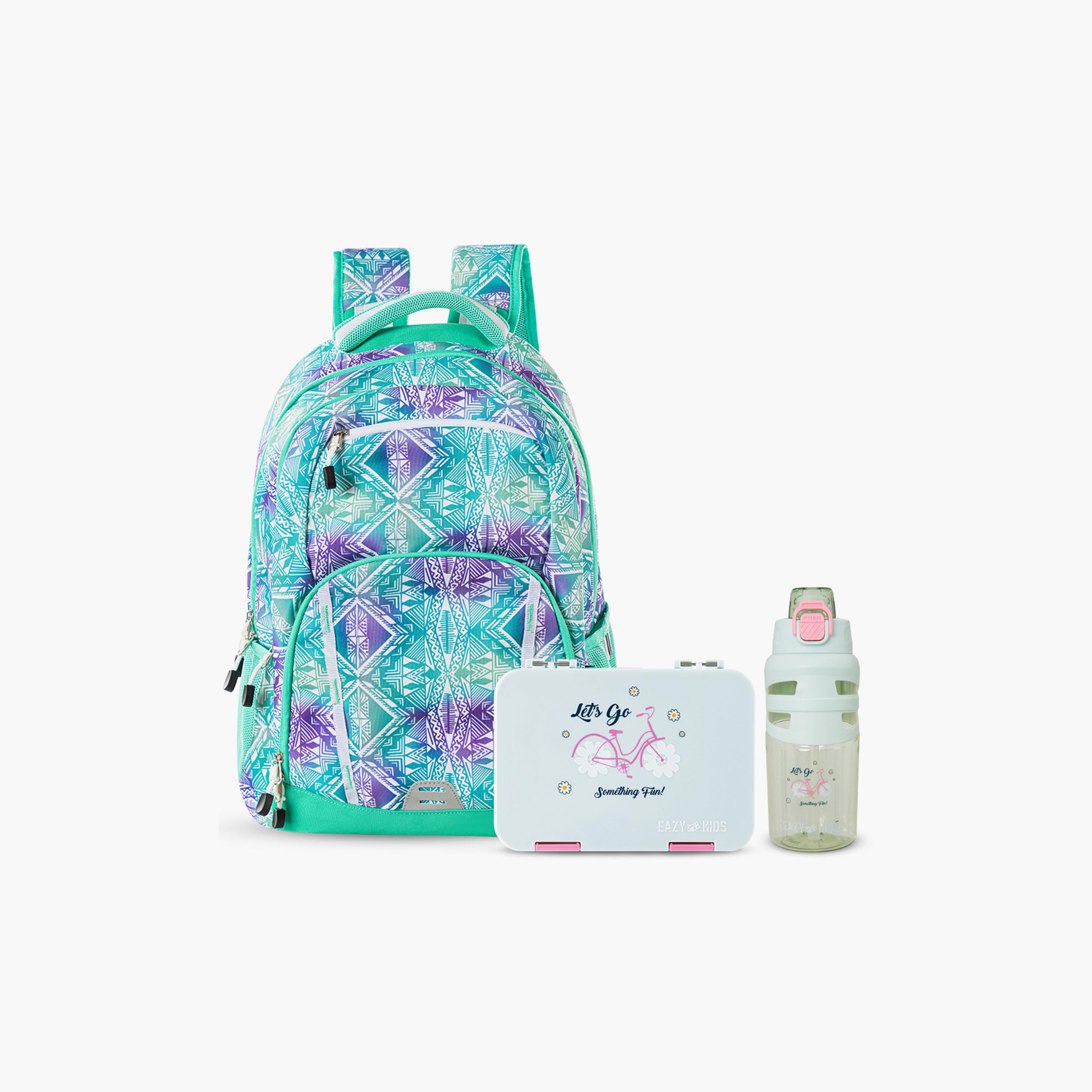 Eazy Kids School Bag with Bento Lunch Box & Water Bottle - 18 Inch-school-bagsandbackpacks-sets-image-1