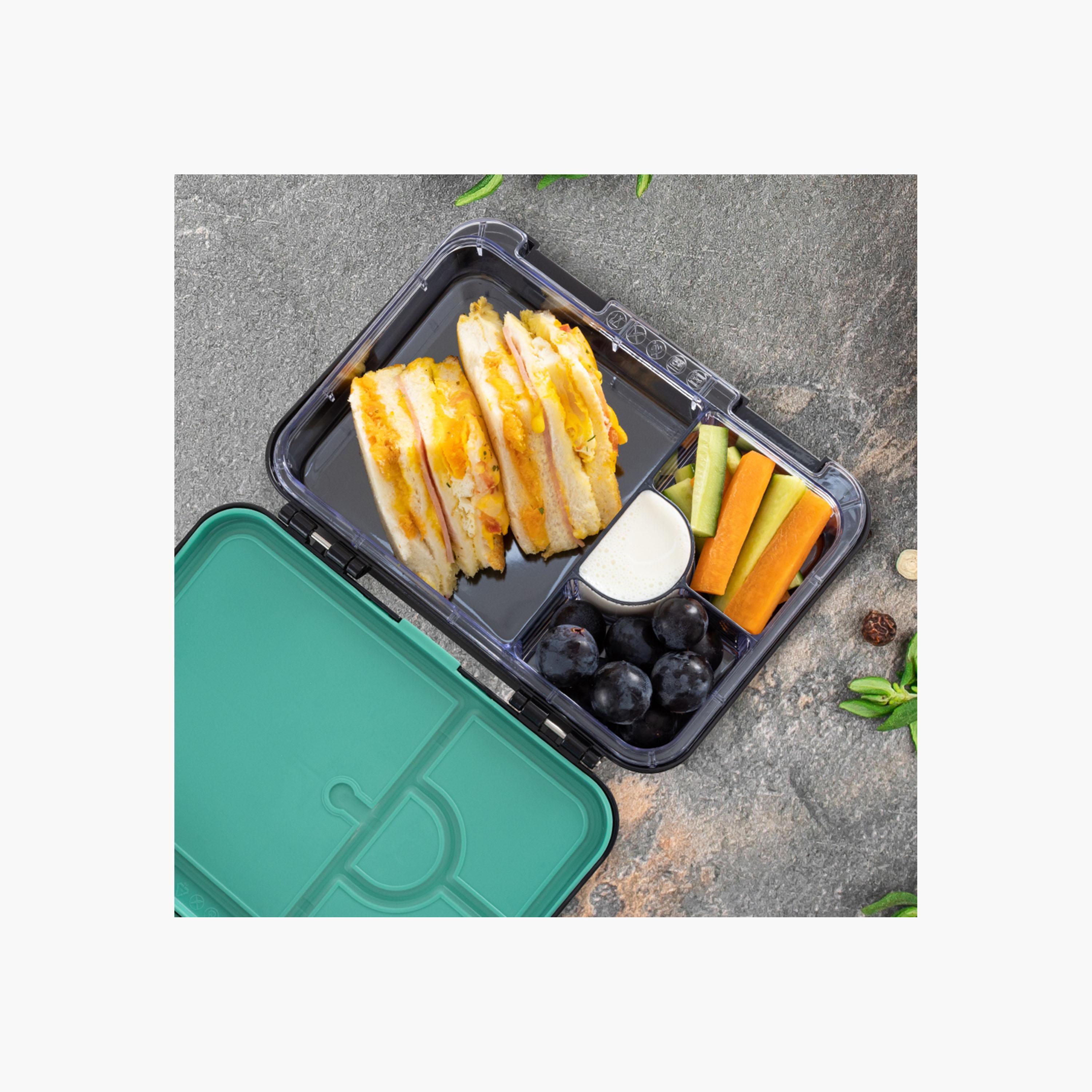 صندوق غداء بينتو بـ 4 أقسام مع زجاجة مياه بغطاء قلاب من إيزي كيدز - 750 مل-school-lunchessentials-lunchboxes-image-17
