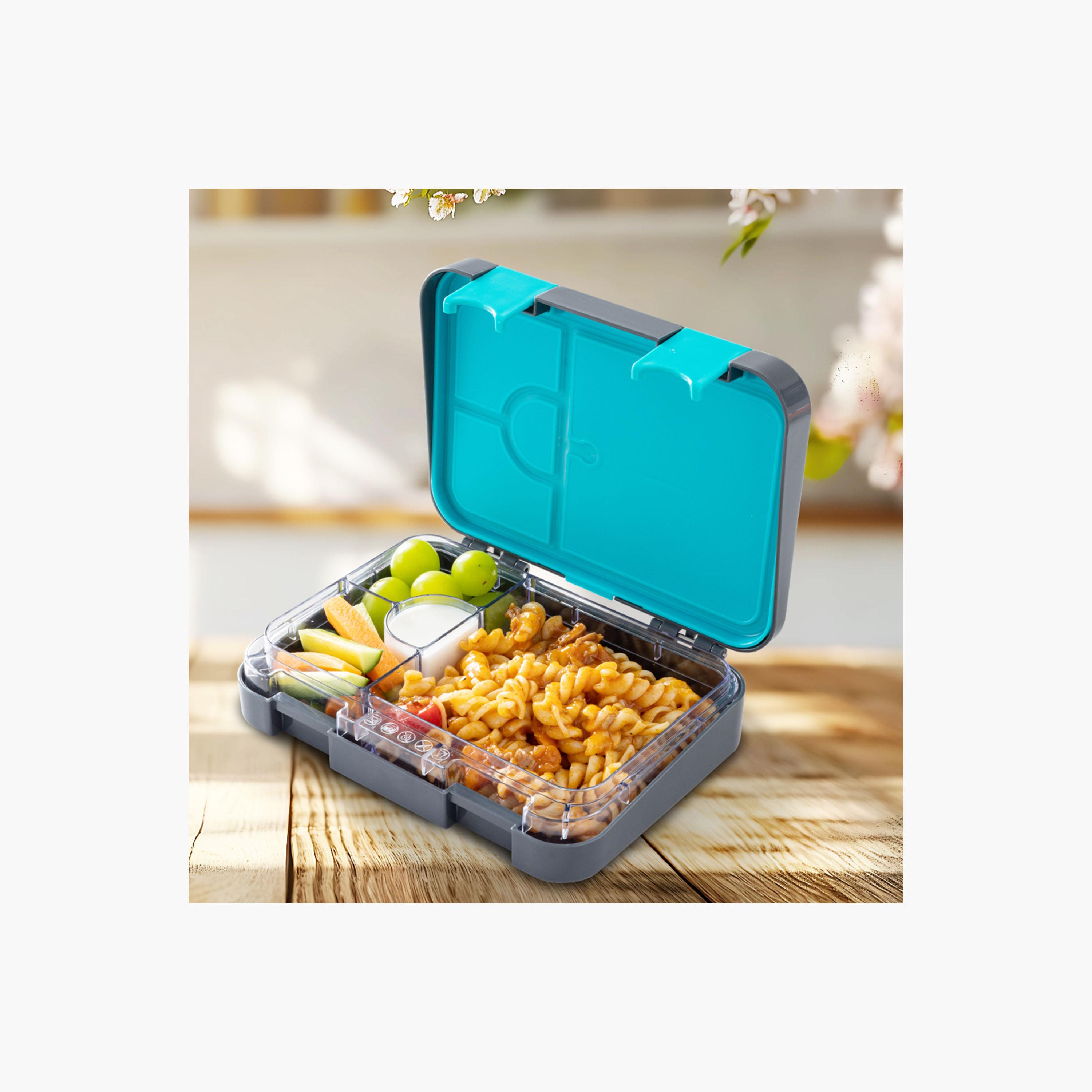 صندوق غداء بينتو بـ 4 أقسام مع زجاجة مياه بغطاء قلاب من إيزي كيدز - 750 مل-school-lunchessentials-lunchboxes-image-18