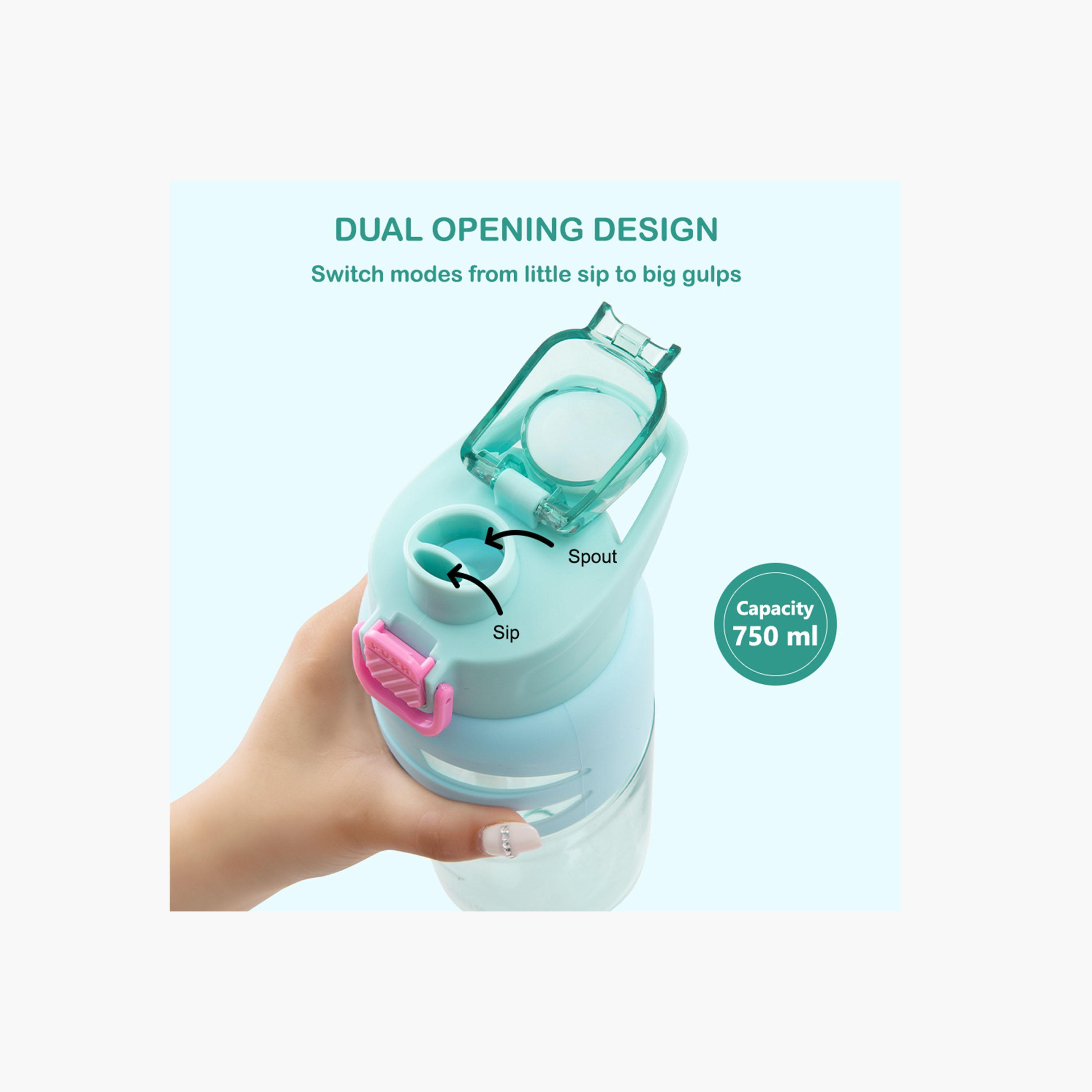صندوق غداء بينتو بـ 4 أقسام مع زجاجة مياه بغطاء قلاب من إيزي كيدز - 750 مل-school-lunchessentials-lunchboxes-image-6