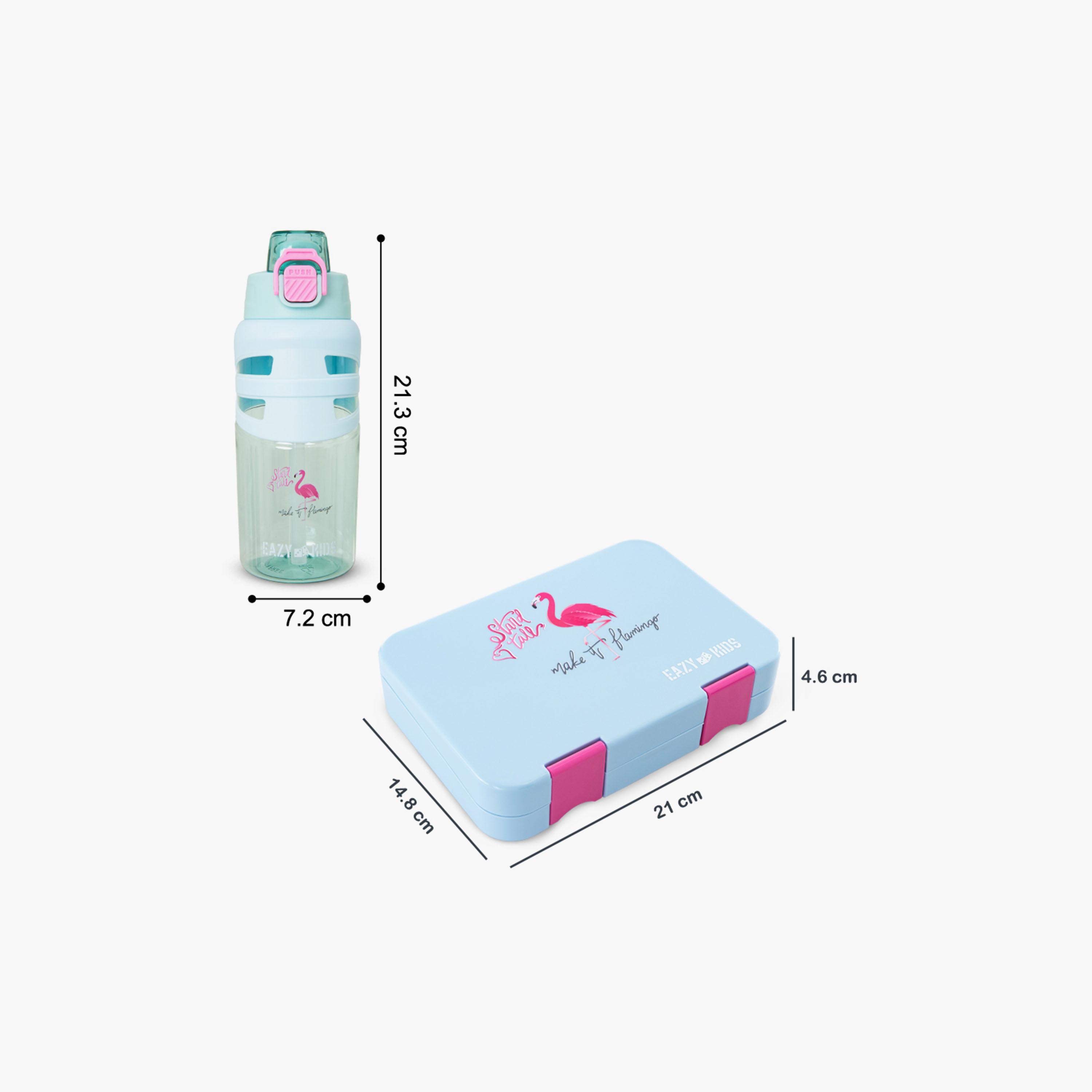 صندوق غداء بينتو بـ 4 أقسام مع زجاجة مياه بغطاء قلاب من إيزي كيدز - 750 مل-school-lunchessentials-lunchboxes-image-8