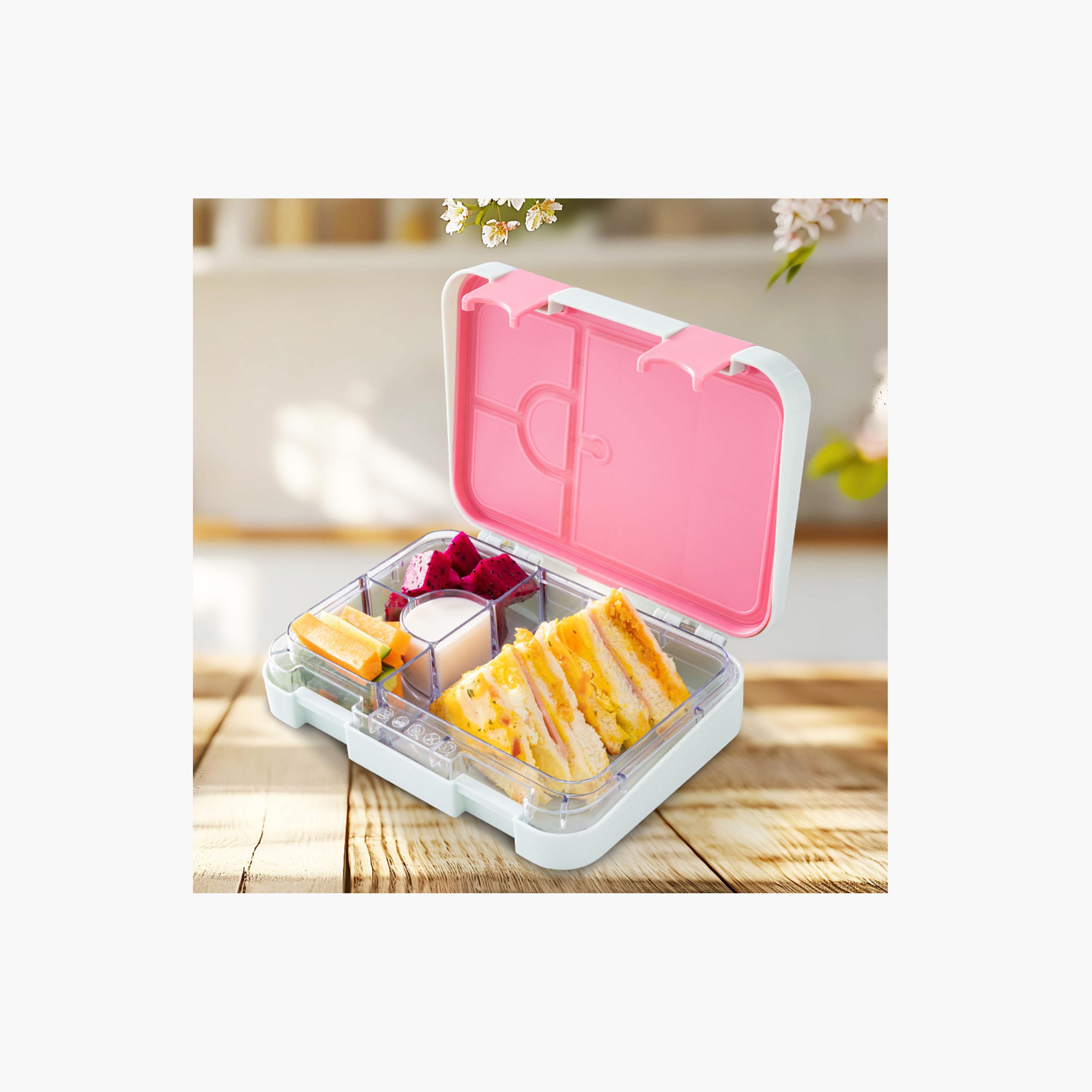 صندوق غداء بينتو بـ 4 أقسام مع زجاجة مياه بغطاء قلاب من إيزي كيدز - 750 مل-school-lunchessentials-lunchboxes-image-12