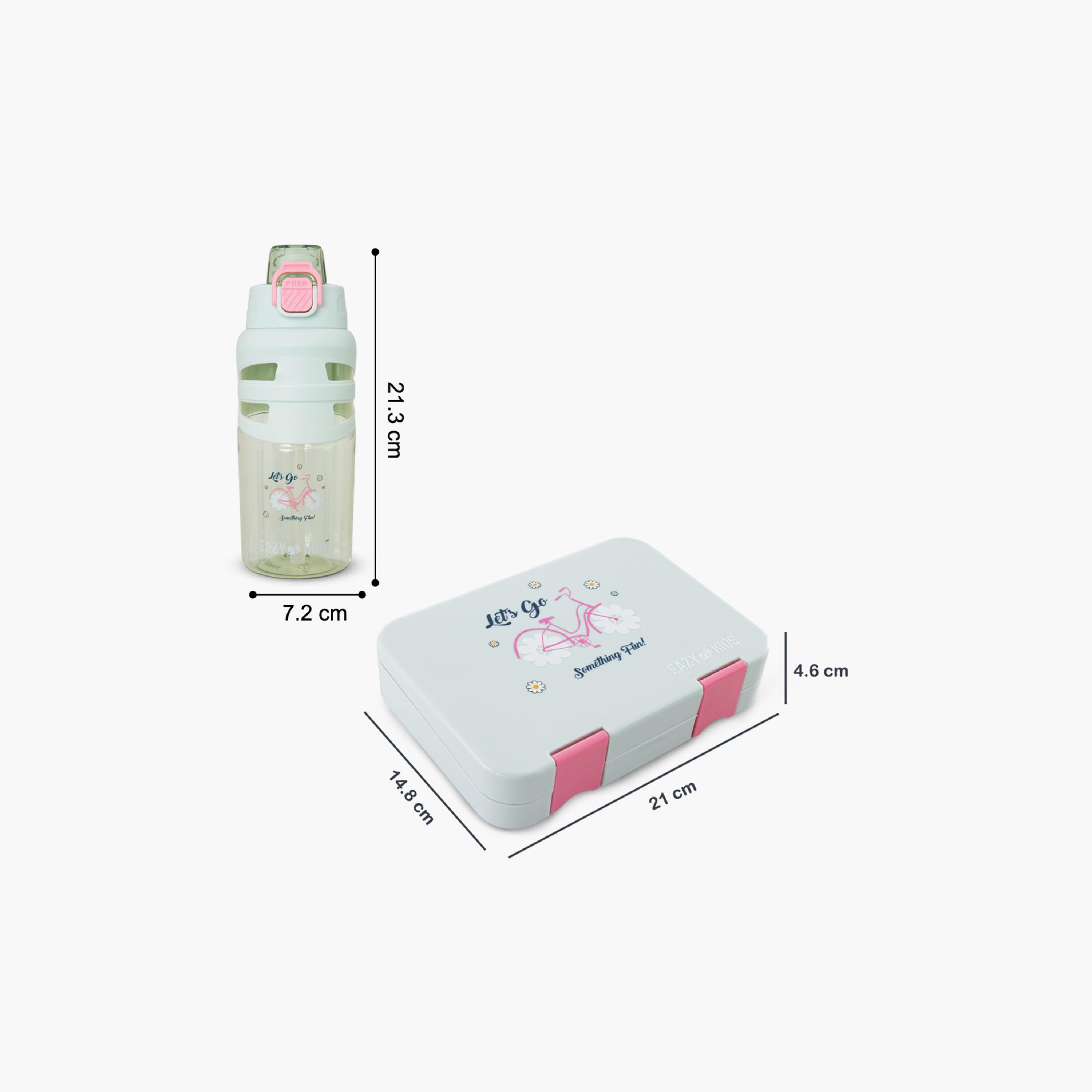 صندوق غداء بينتو بـ 4 أقسام مع زجاجة مياه بغطاء قلاب من إيزي كيدز - 750 مل-school-lunchessentials-lunchboxes-image-7