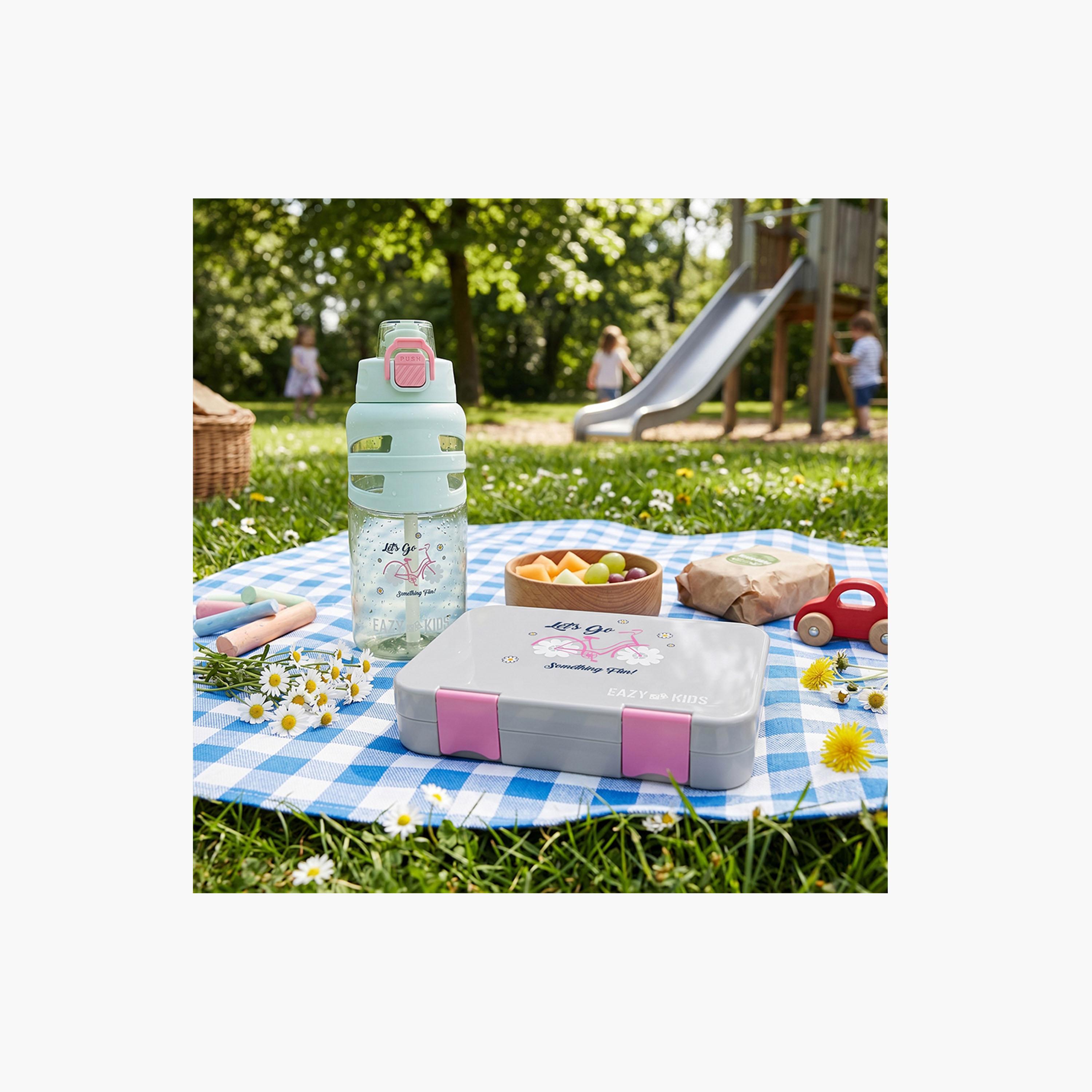 صندوق غداء بينتو بـ 4 أقسام مع زجاجة مياه بغطاء قلاب من إيزي كيدز - 750 مل-school-lunchessentials-lunchboxes-image-8