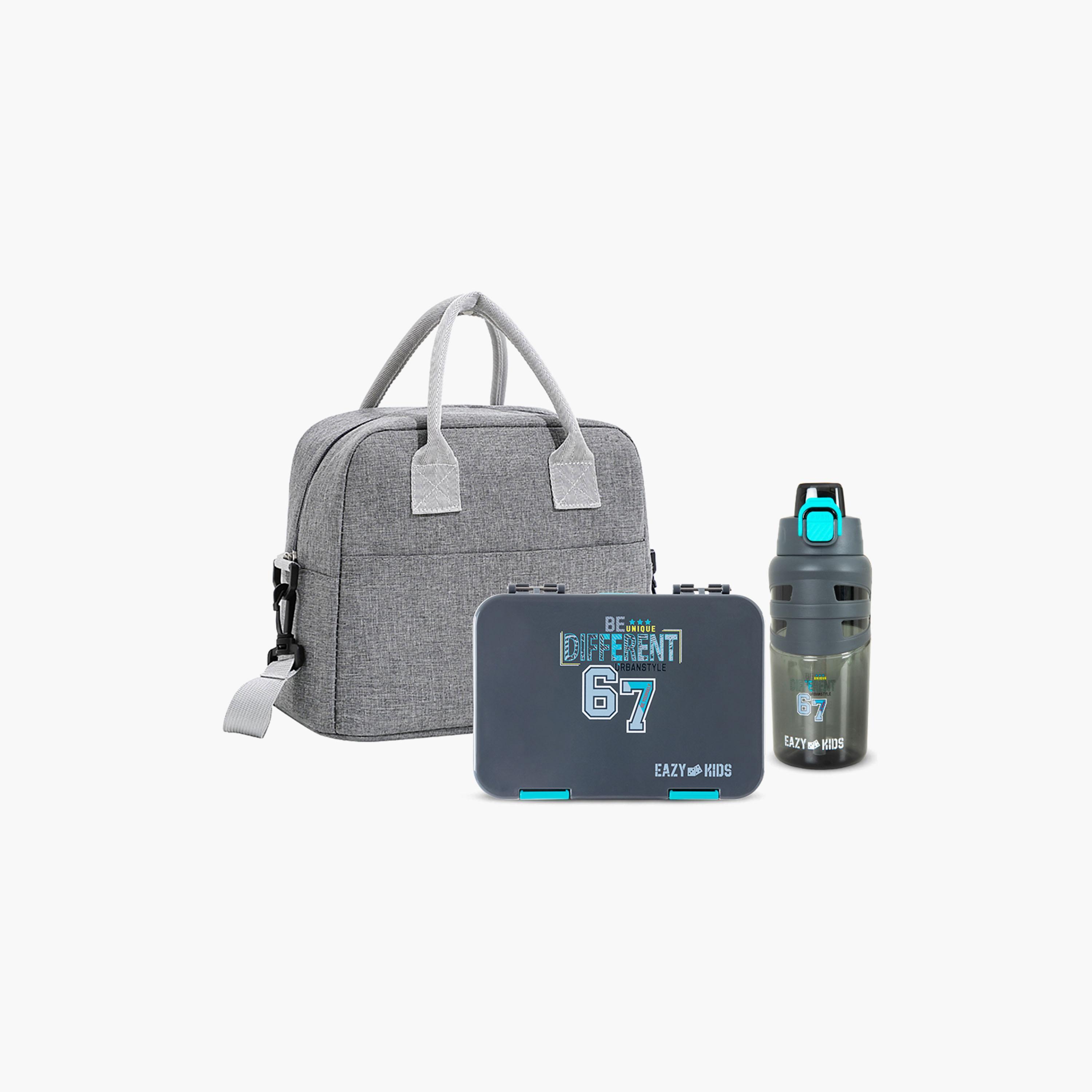 Eazy Kids 4 Compartment Bento Lunch Box with Insulated Lunch Bag & Water Bottle - 750 ml-school-lunchessentials-lunchboxes-image-1