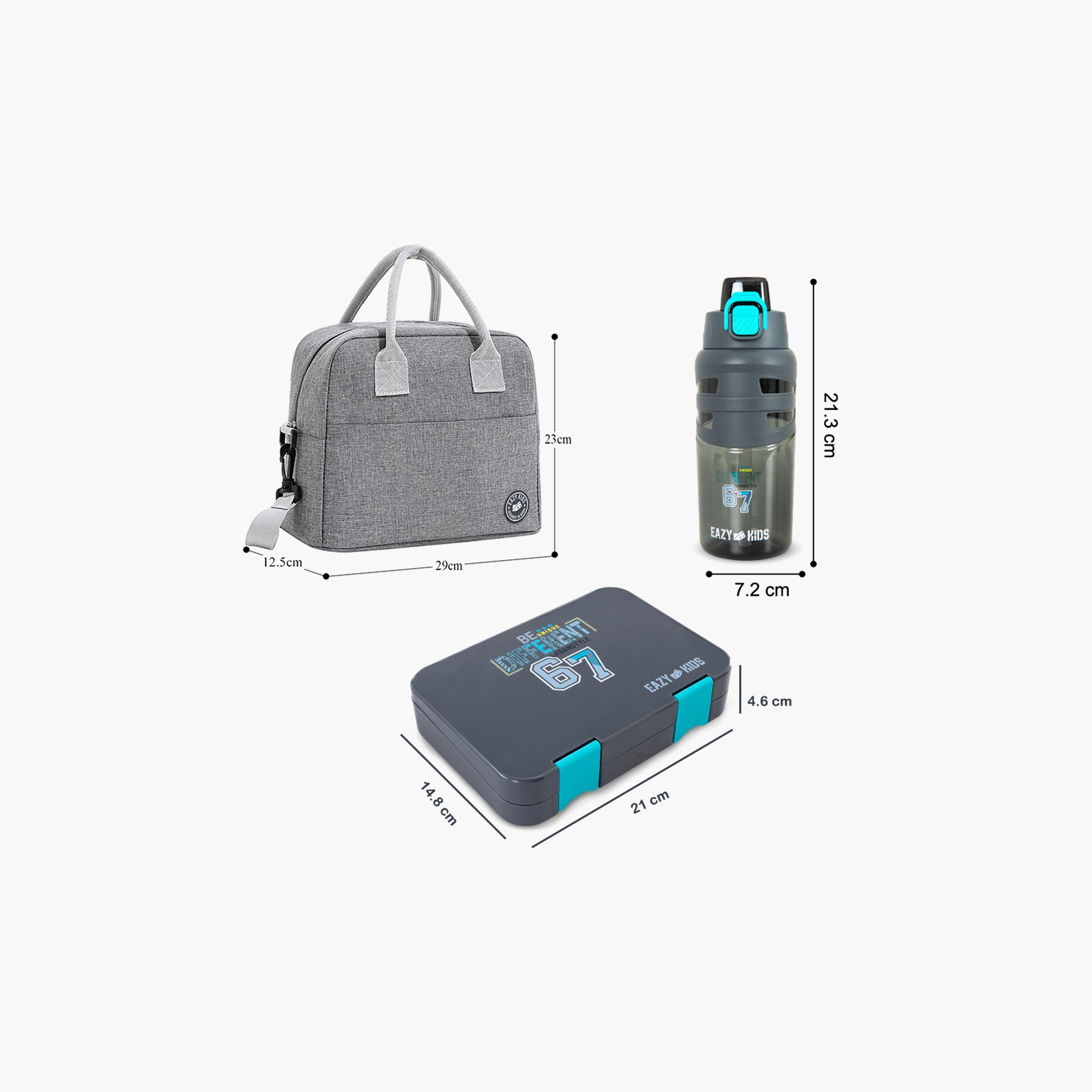 Eazy Kids 4 Compartment Bento Lunch Box with Insulated Lunch Bag & Water Bottle - 750 ml-school-lunchessentials-lunchboxes-image-10