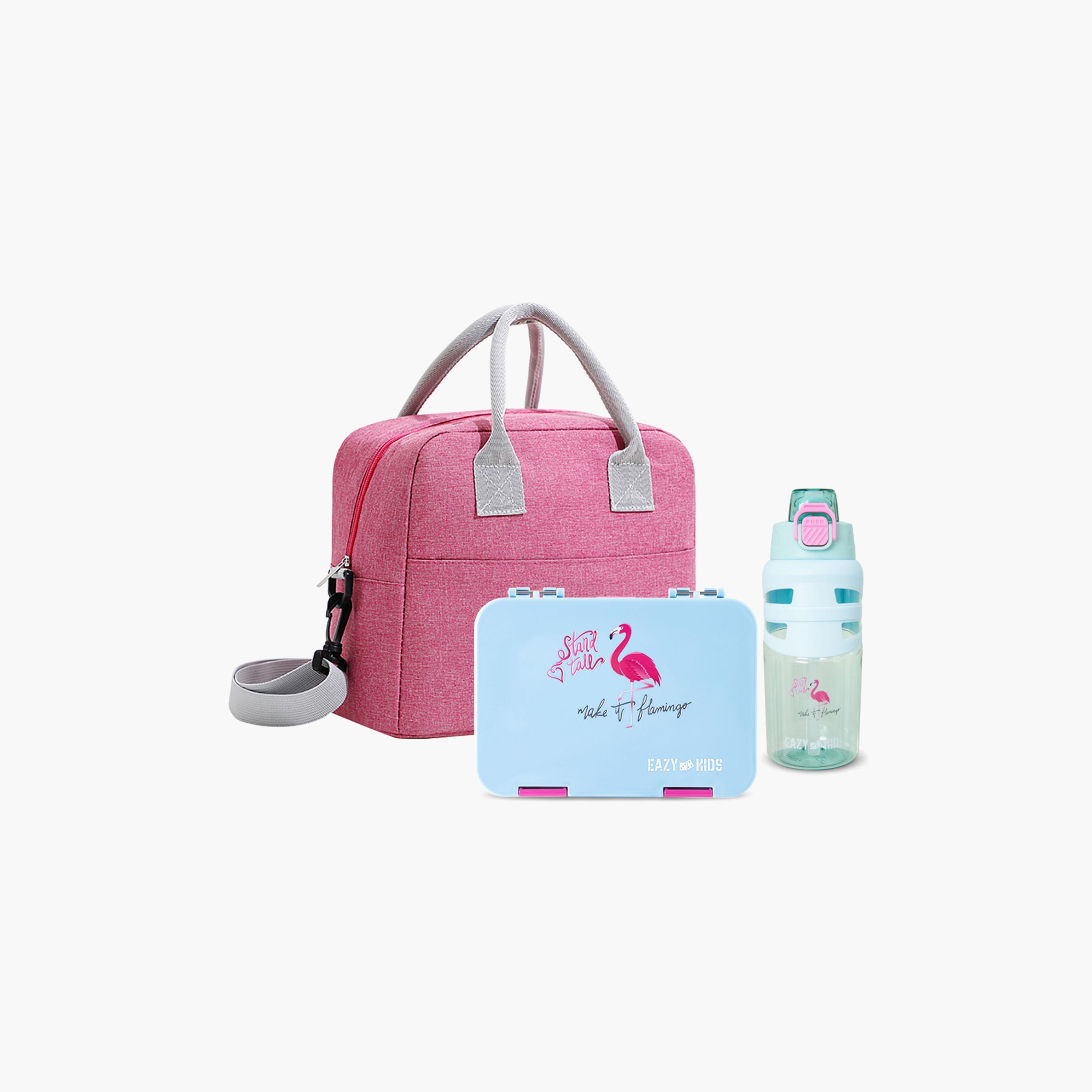 Eazy Kids 4 Compartment Bento Lunch Box with Insulated Lunch Bag & Water Bottle - 750 ml-school-lunchessentials-lunchboxes-image-1