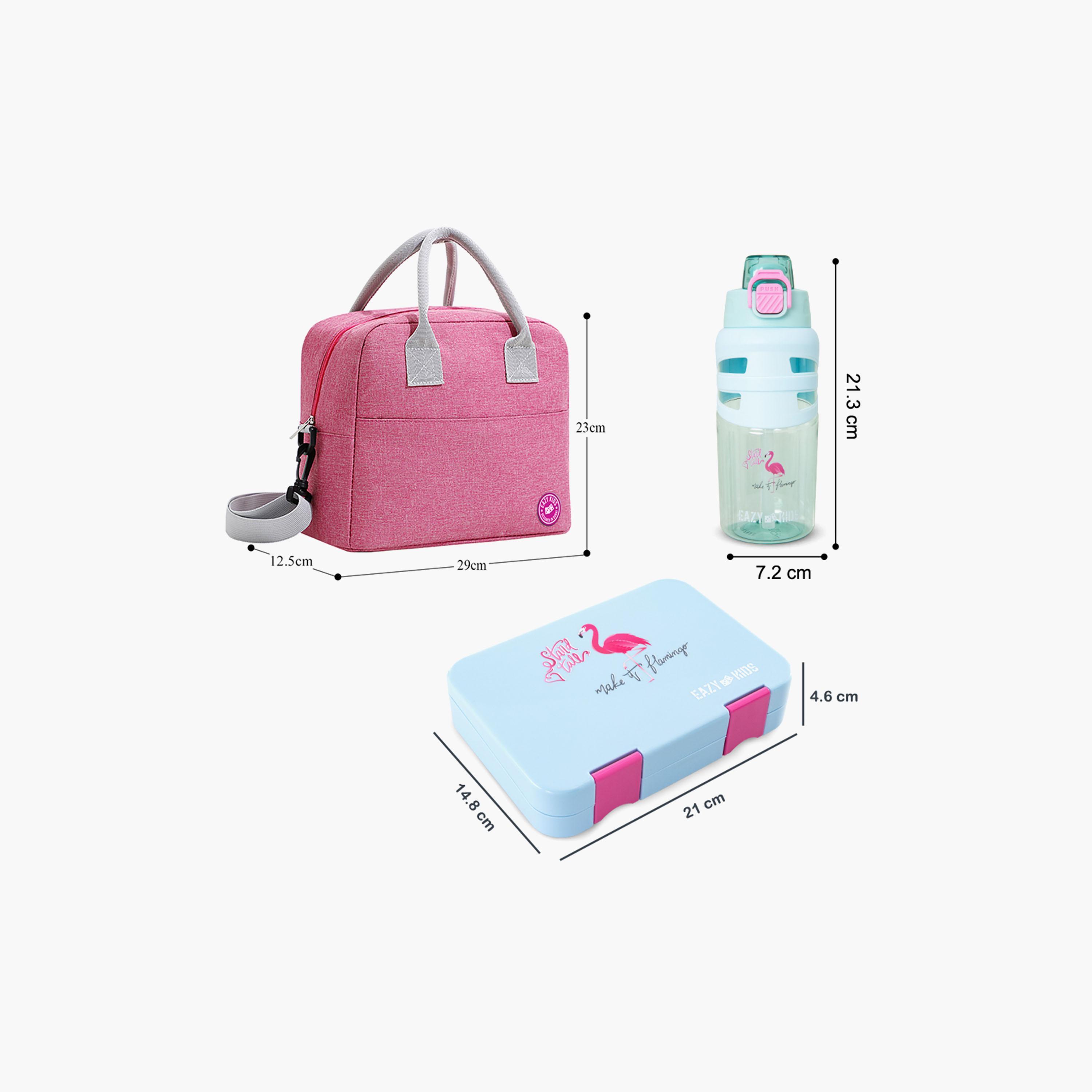 Eazy Kids 4 Compartment Bento Lunch Box with Insulated Lunch Bag & Water Bottle - 750 ml-school-lunchessentials-lunchboxes-image-11