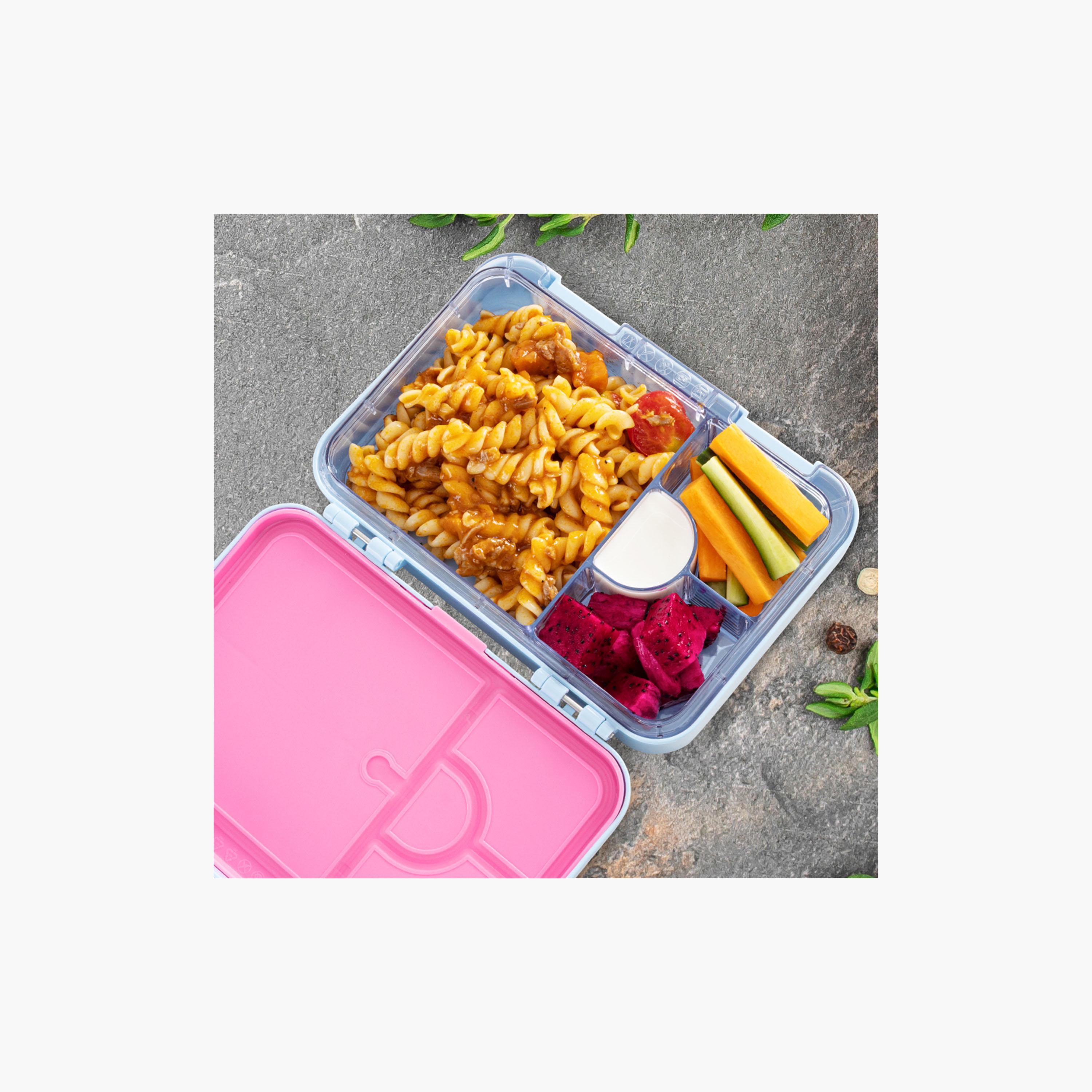 Eazy Kids 4 Compartment Bento Lunch Box with Insulated Lunch Bag & Water Bottle - 750 ml-school-lunchessentials-lunchboxes-image-3