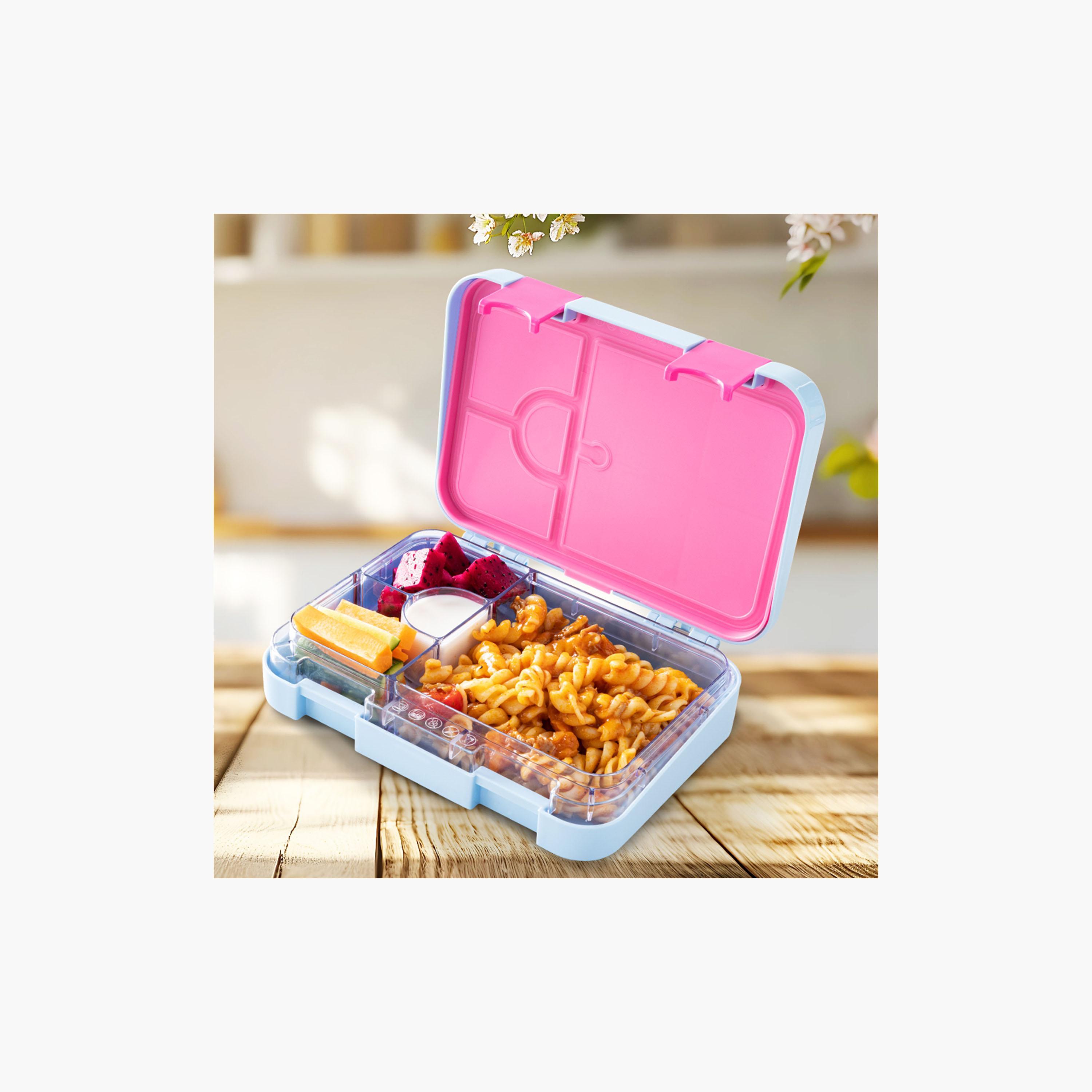 Eazy Kids 4 Compartment Bento Lunch Box with Insulated Lunch Bag & Water Bottle - 750 ml-school-lunchessentials-lunchboxes-image-4