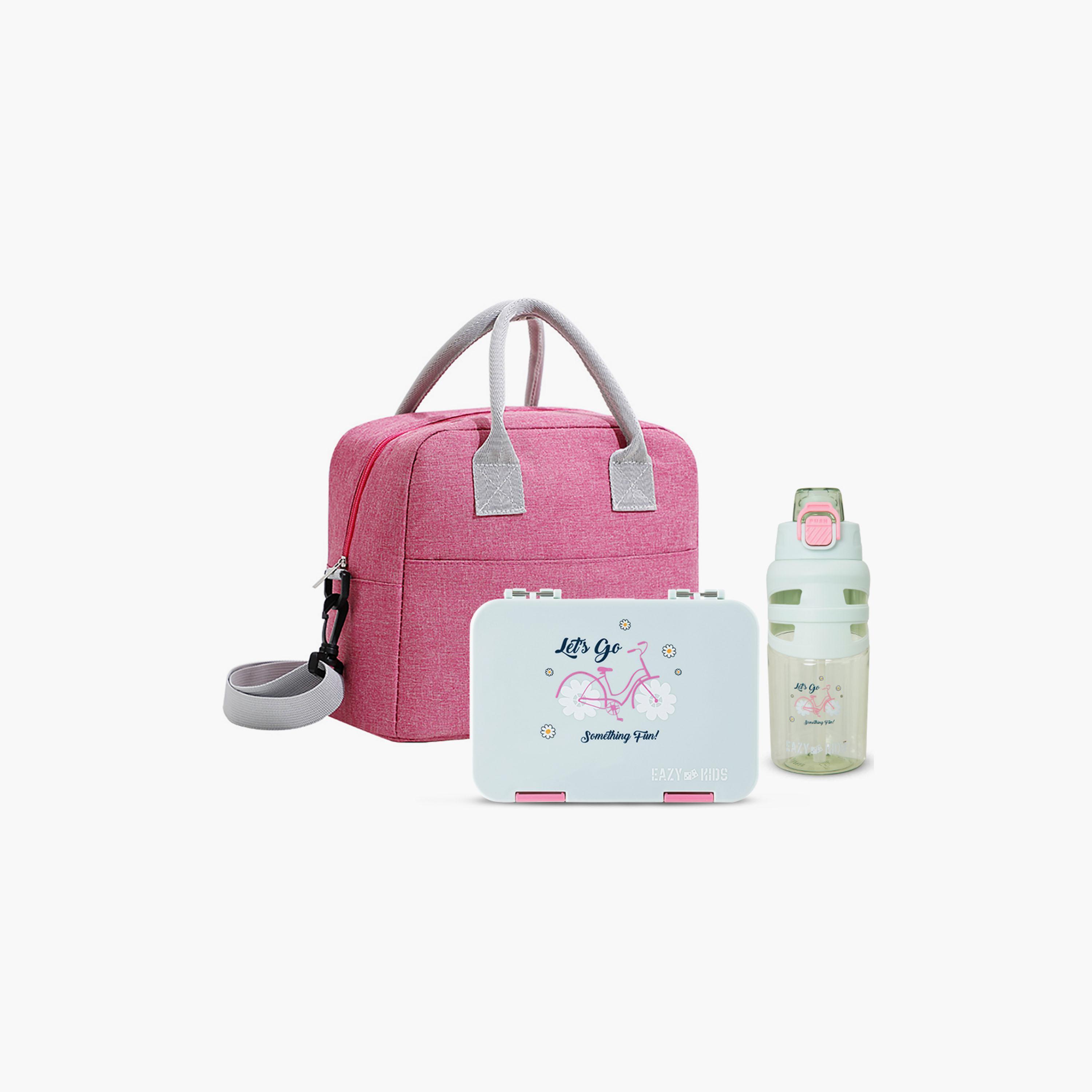 Eazy Kids 4 Compartment Bento Lunch Box with Insulated Lunch Bag & Water Bottle - 750 ml-school-lunchessentials-lunchboxes-image-1