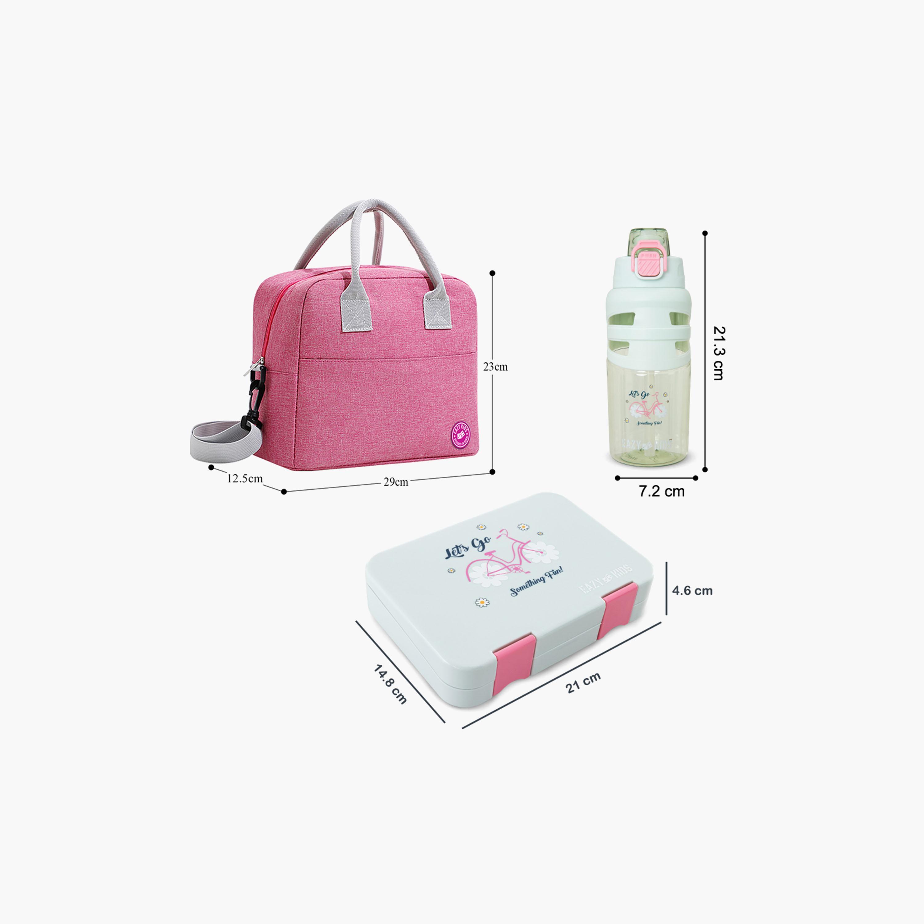 Eazy Kids 4 Compartment Bento Lunch Box with Insulated Lunch Bag & Water Bottle - 750 ml-school-lunchessentials-lunchboxes-image-11