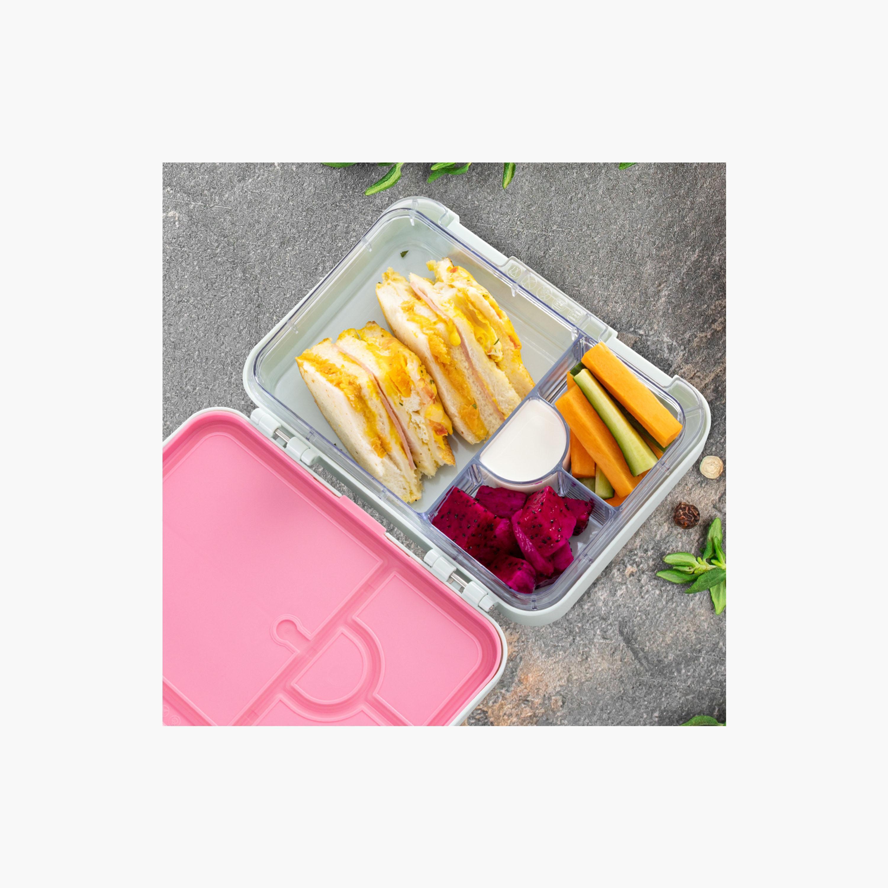 Eazy Kids 4 Compartment Bento Lunch Box with Insulated Lunch Bag & Water Bottle - 750 ml-school-lunchessentials-lunchboxes-image-4