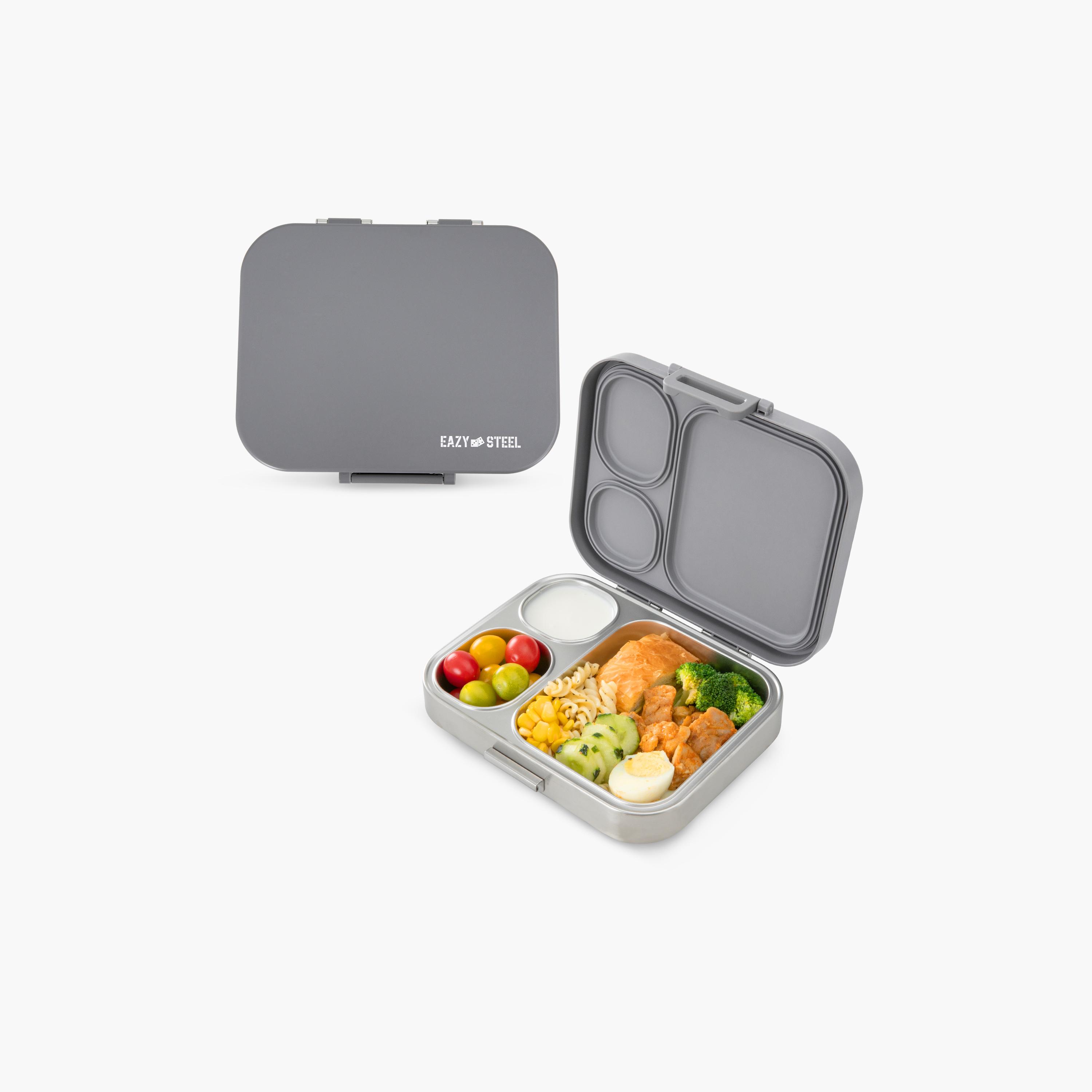 Eazy Kids Premium Stainless Steel Bento Lunch Box with Silicon Lid-school-lunchessentials-lunchboxes-image-1