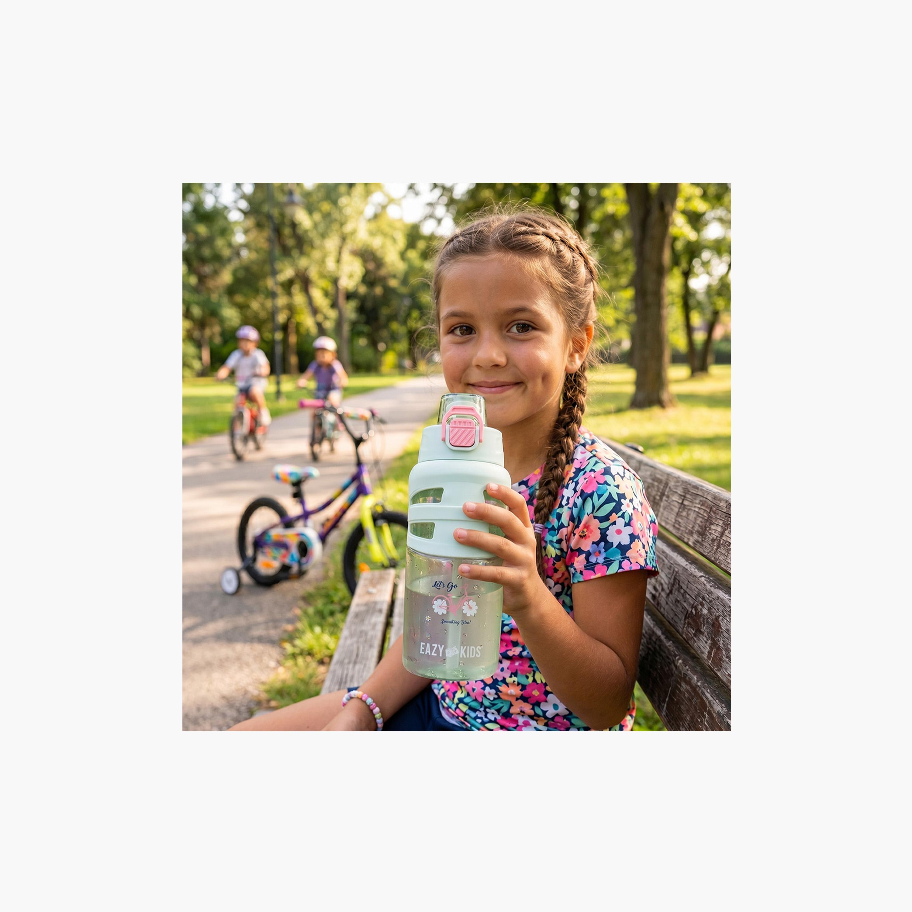 Eazy Kids BPA Free Spout & Straw Flip Top Water Bottle - 750 ml-school-waterbottles-image-3