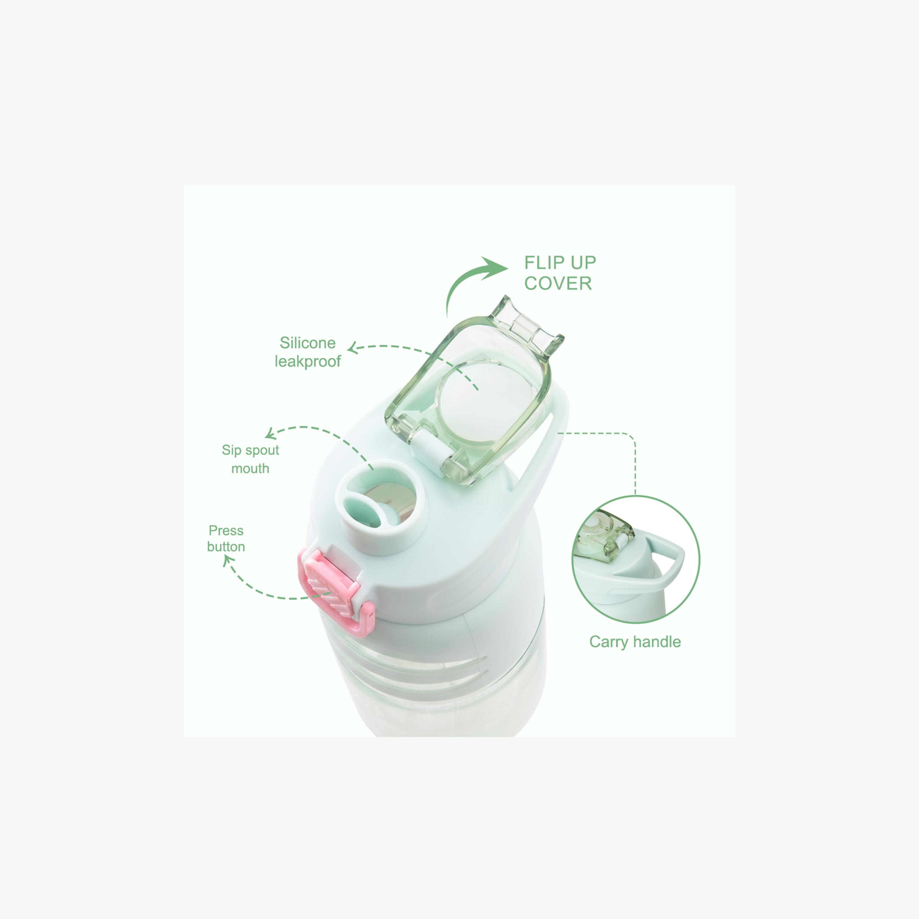 Eazy Kids BPA Free Spout & Straw Flip Top Water Bottle - 750 ml-school-waterbottles-image-8