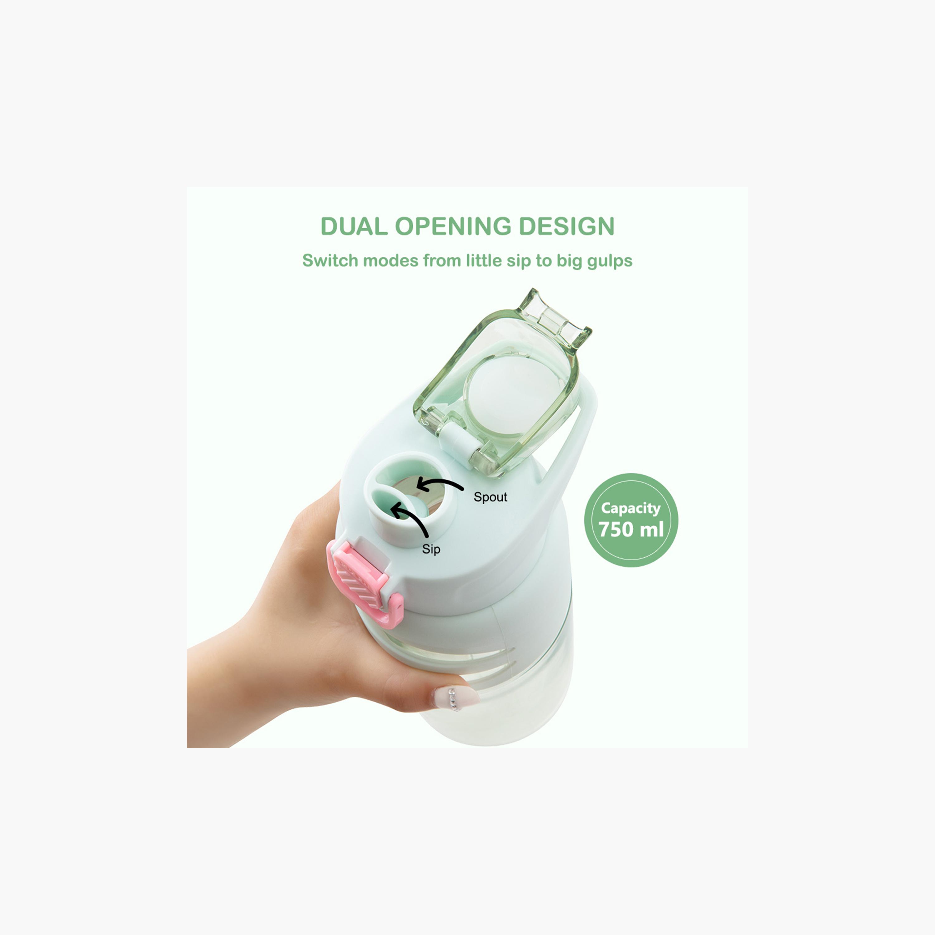 Eazy Kids BPA Free Spout & Straw Flip Top Water Bottle - 750 ml-school-waterbottles-image-9