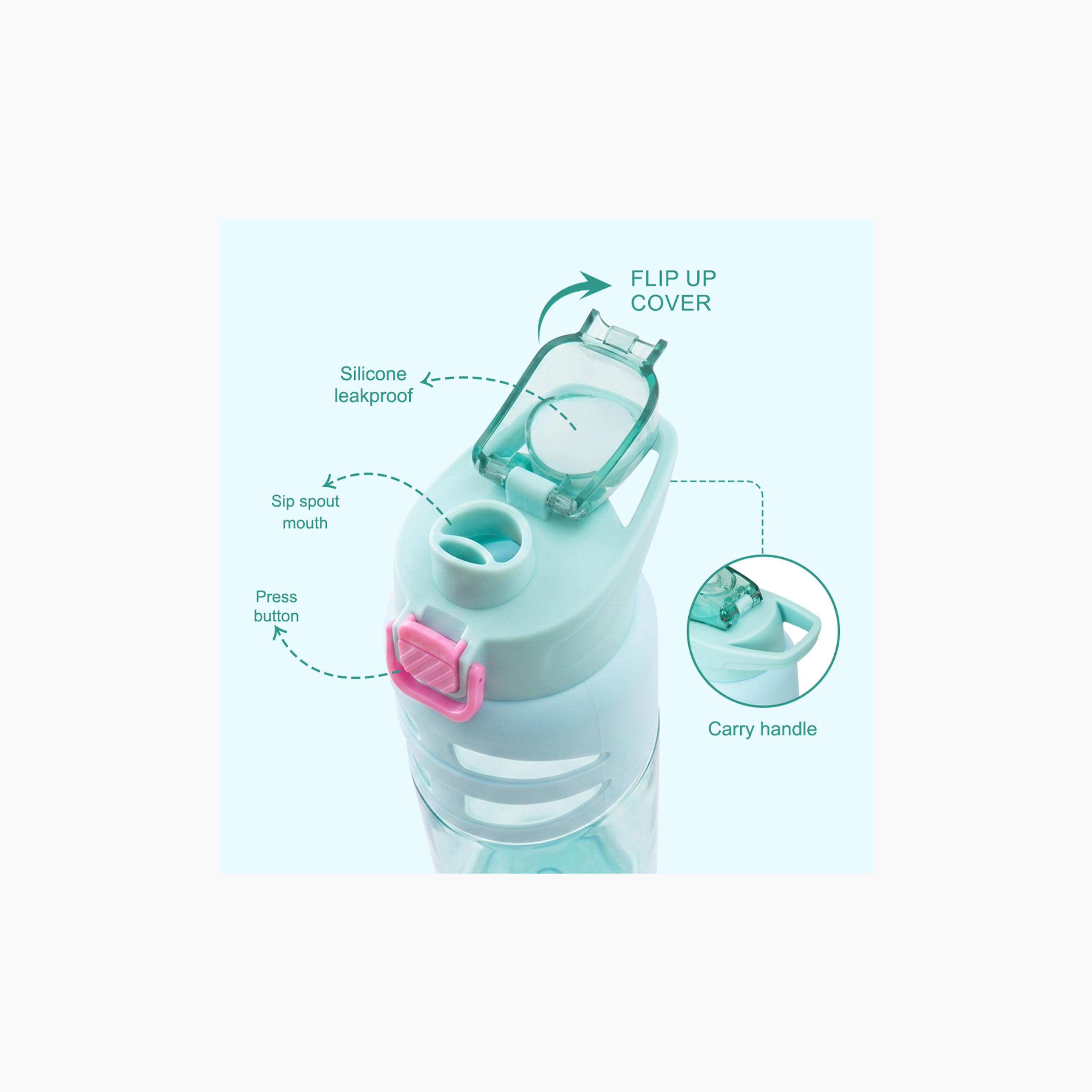 Eazy Kids BPA Free Spout & Straw Flip Top Water Bottle - 750 ml-school-waterbottles-image-11