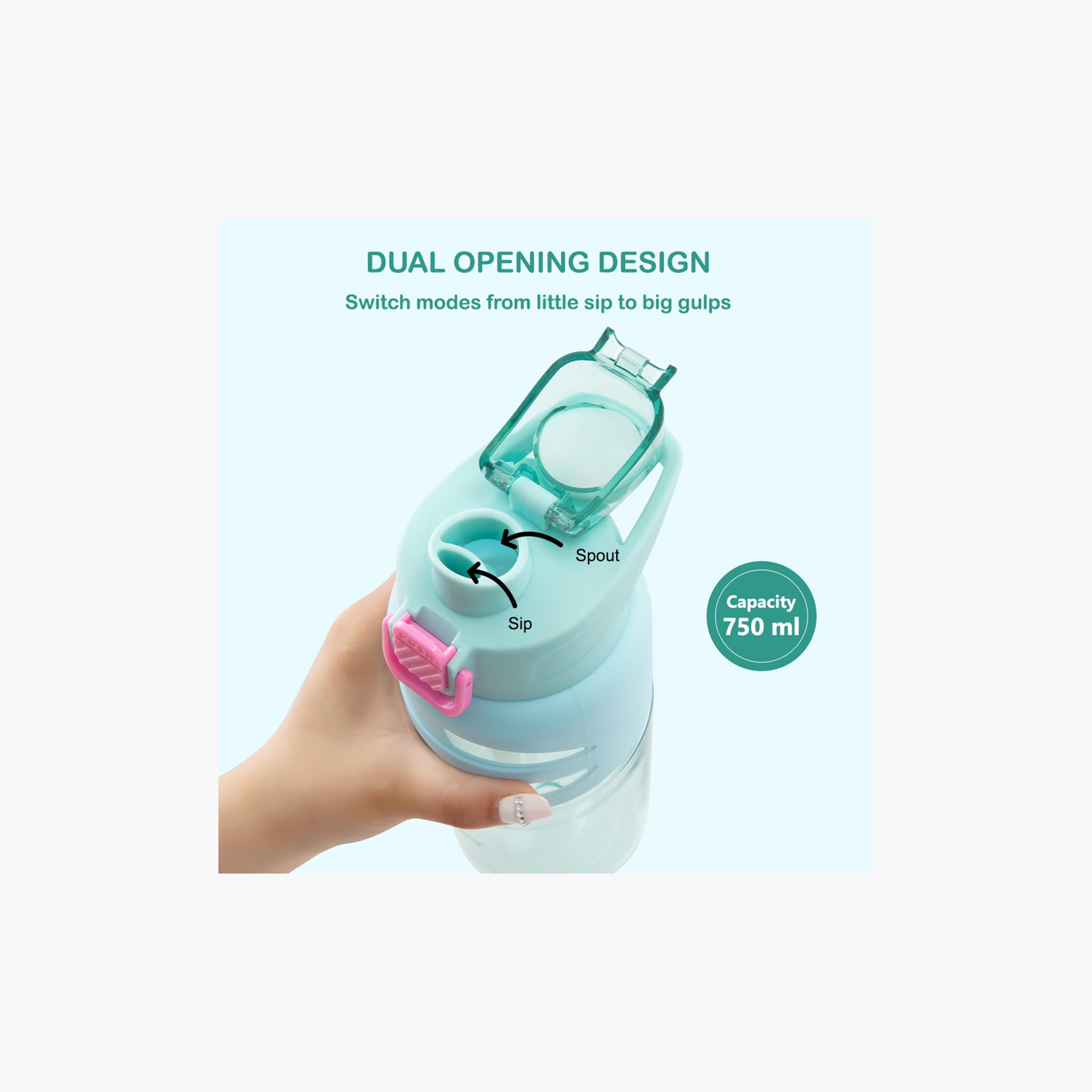 Eazy Kids BPA Free Spout & Straw Flip Top Water Bottle - 750 ml-school-waterbottles-image-13