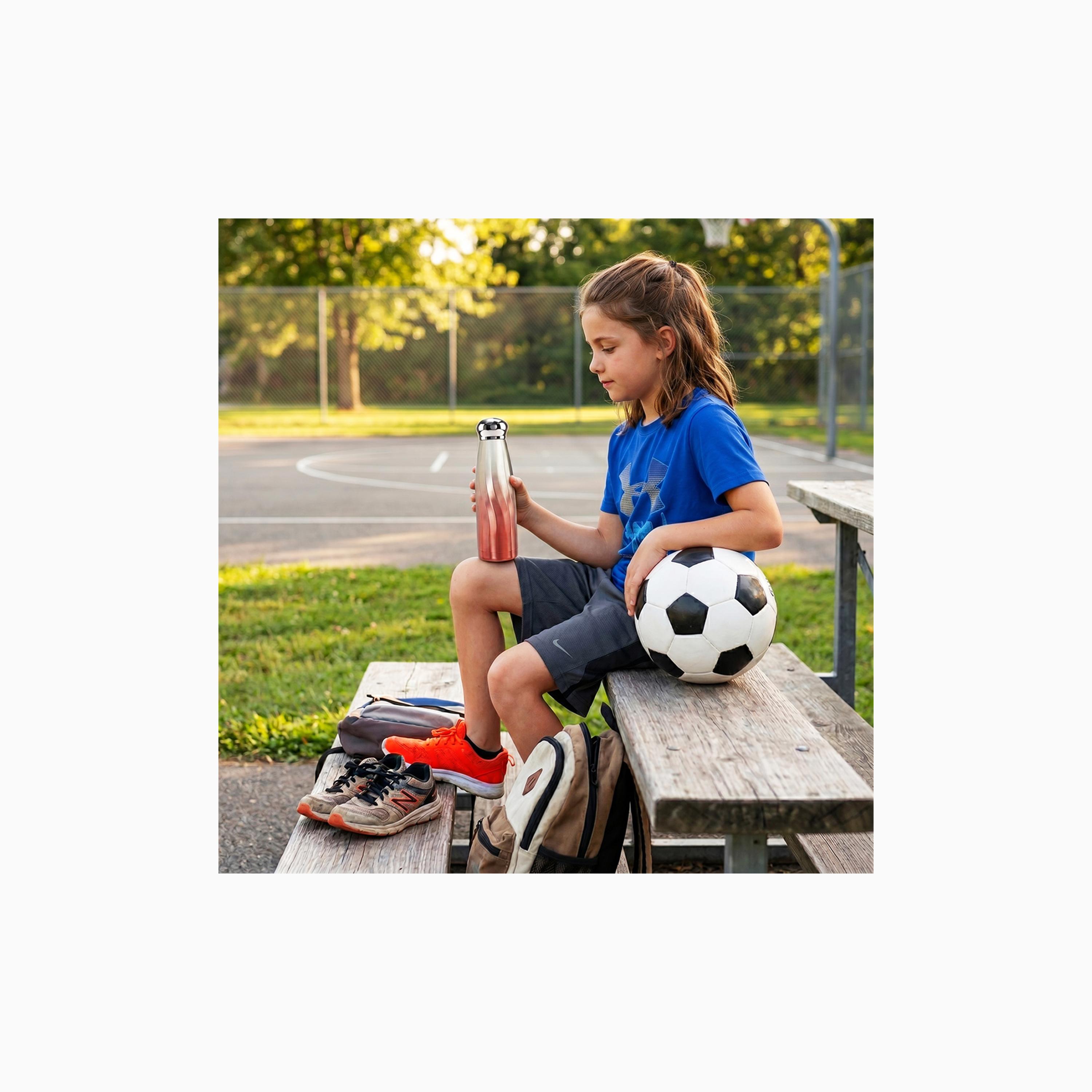 Eazy Kids Double Walled Stainless Steel Water Bottle - 420 ml-school-waterbottles-image-2